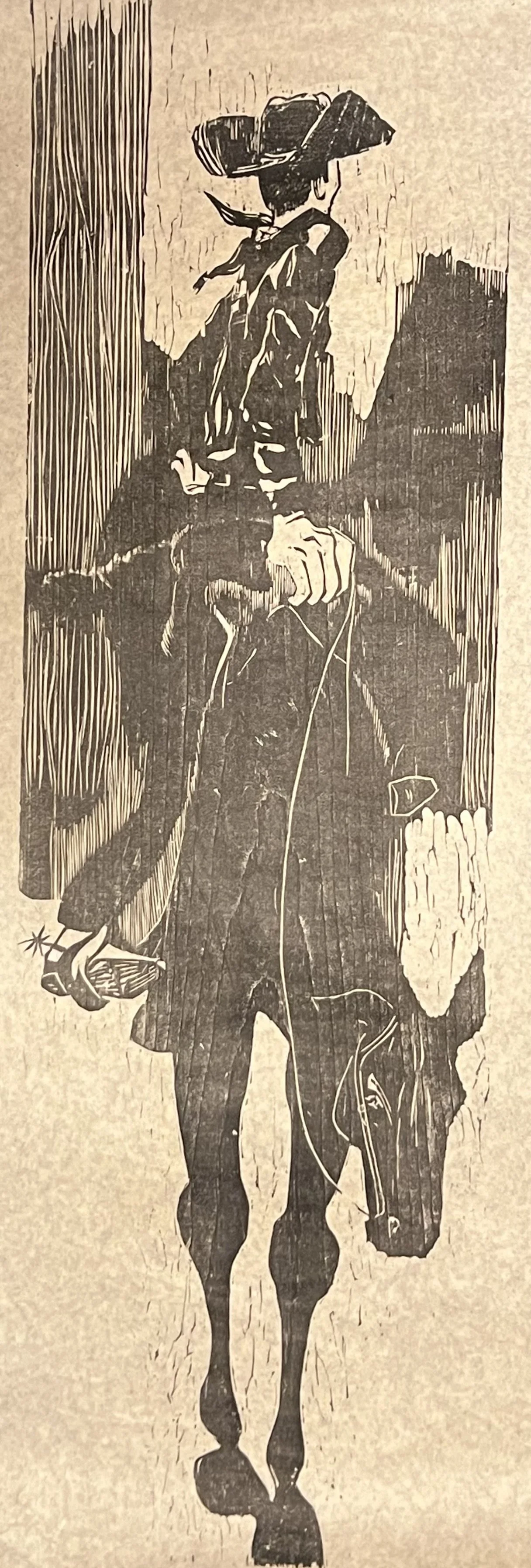 Untitled, 38.5 x 11.75", Woodcut, ca 1963