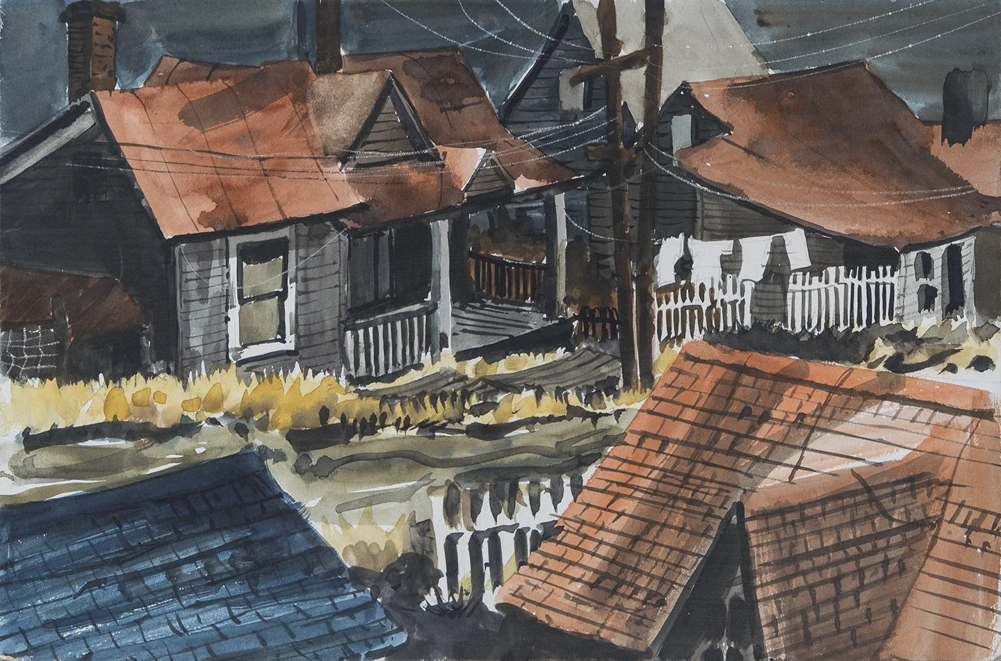 Red Roofs - Park City, Watercolor