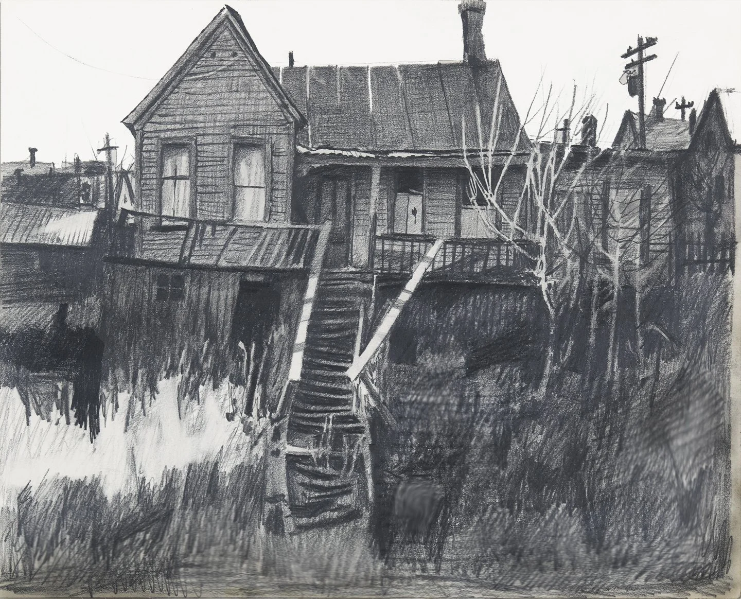 Morning Light, Park City, Sketchbook Drawing, 1960's