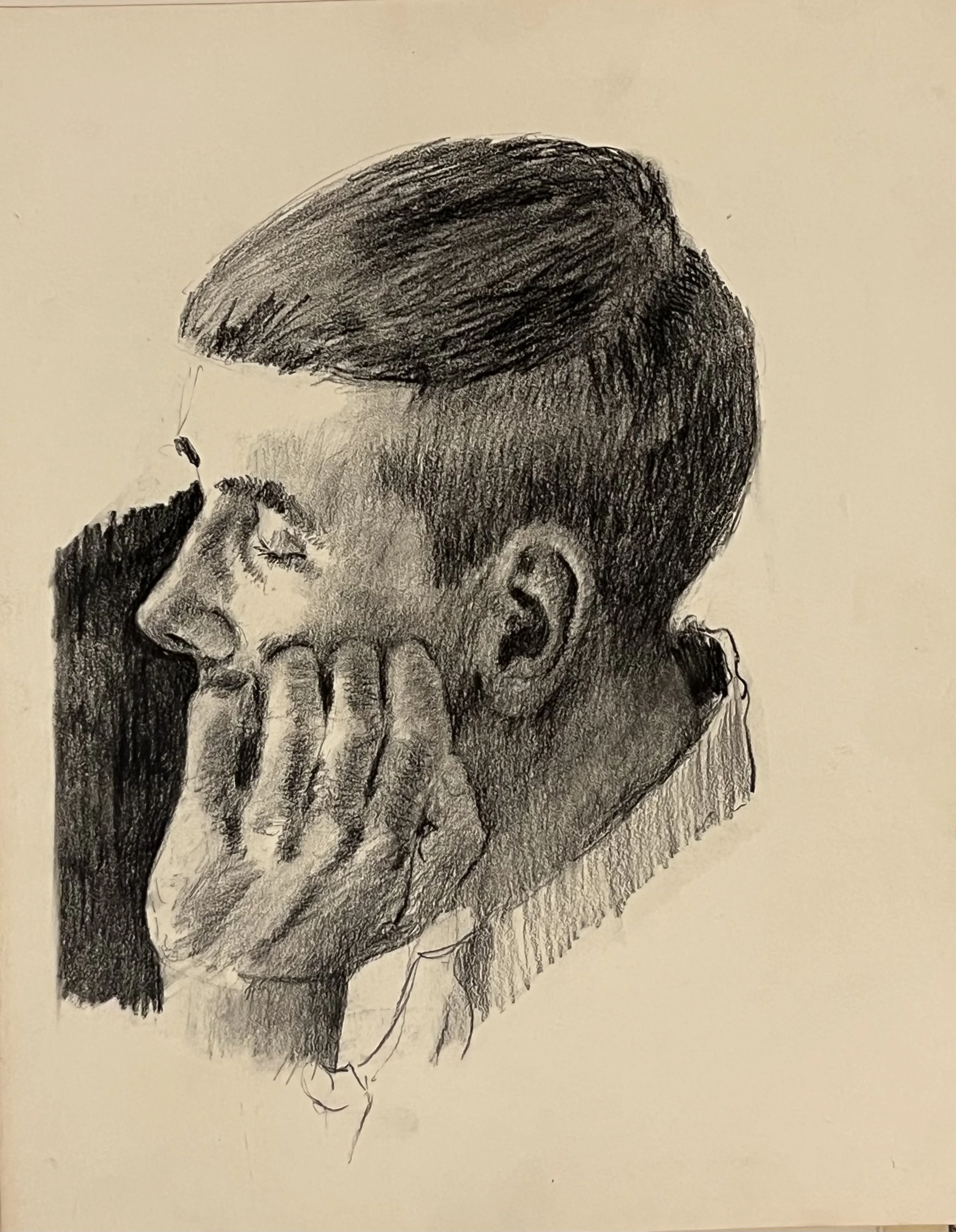 Box Elder High School Student, 9 x 12", In Class Portrait Study, ca 1965
