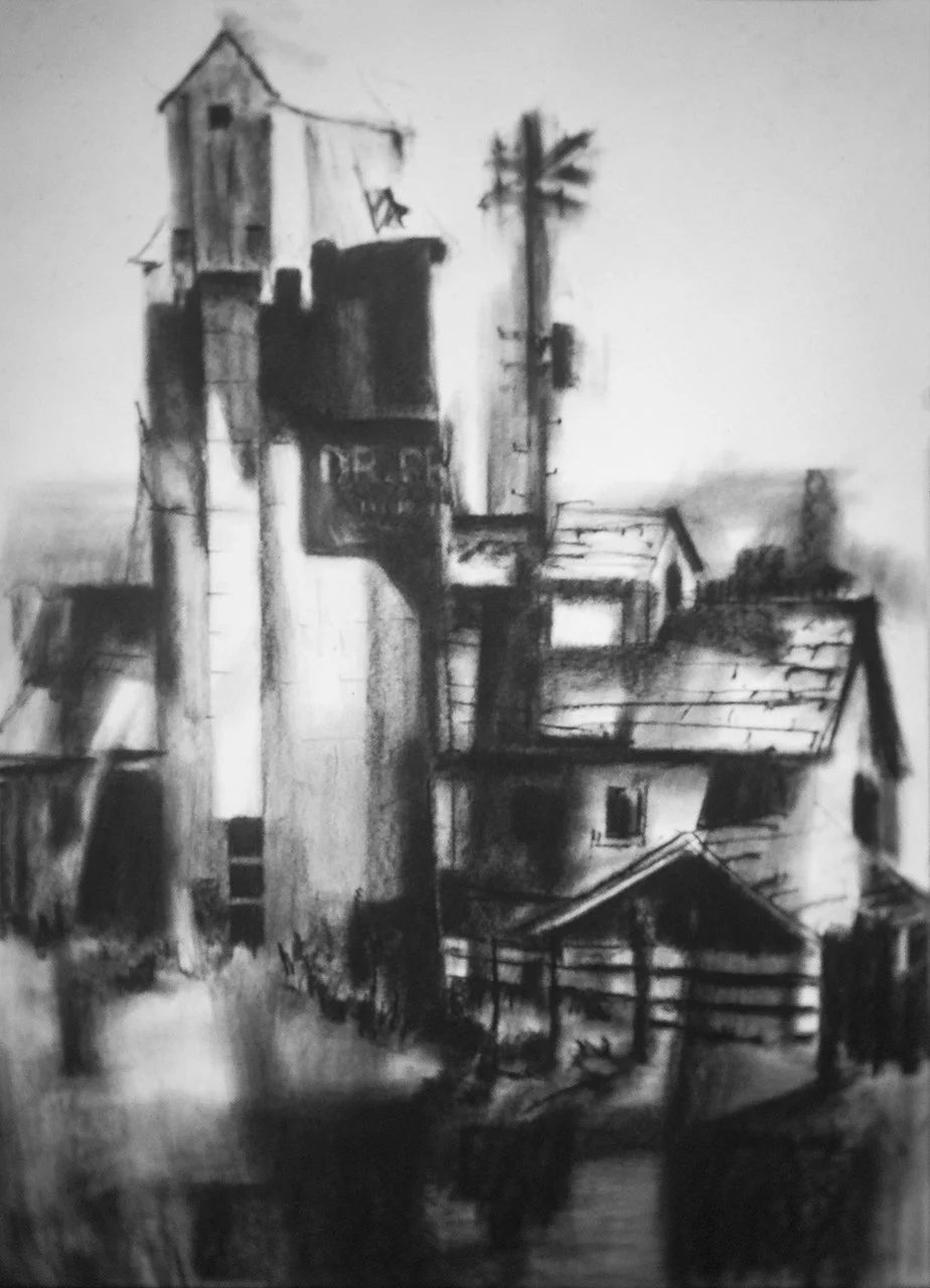 Dr. Pepper Silo, Box Elder County, Charcoal, ca 1965