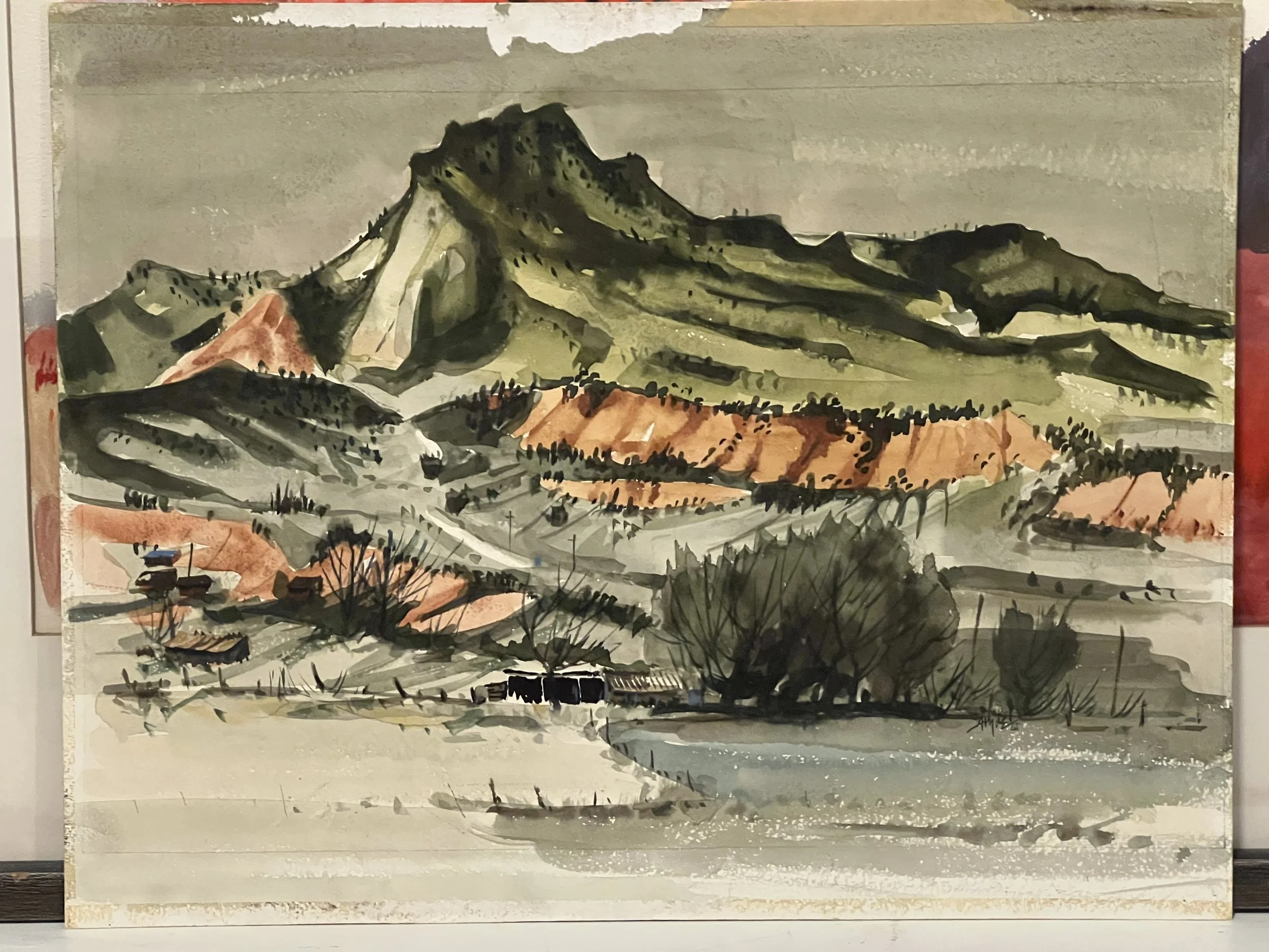 Mantua Mountain, 12.25 x 18.25", Watercolor, 1965