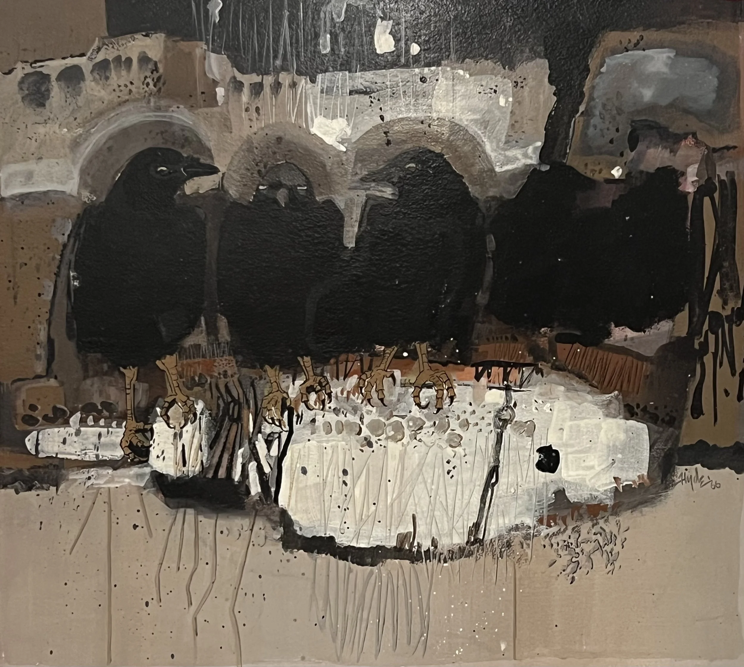 Five Make a Murder, 19 x 21", Acrylic on Board, 1966