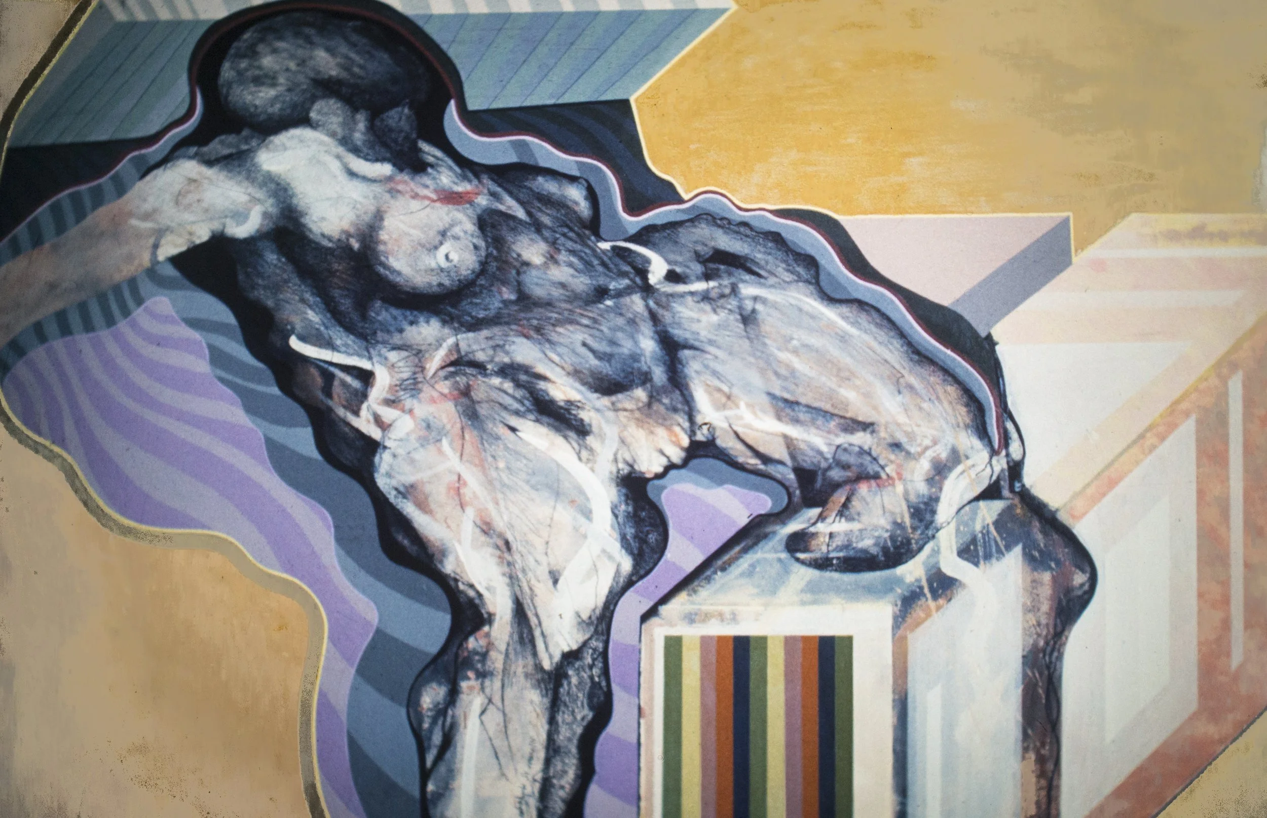Reclining Figure - Paint, Mixed Media c 1977