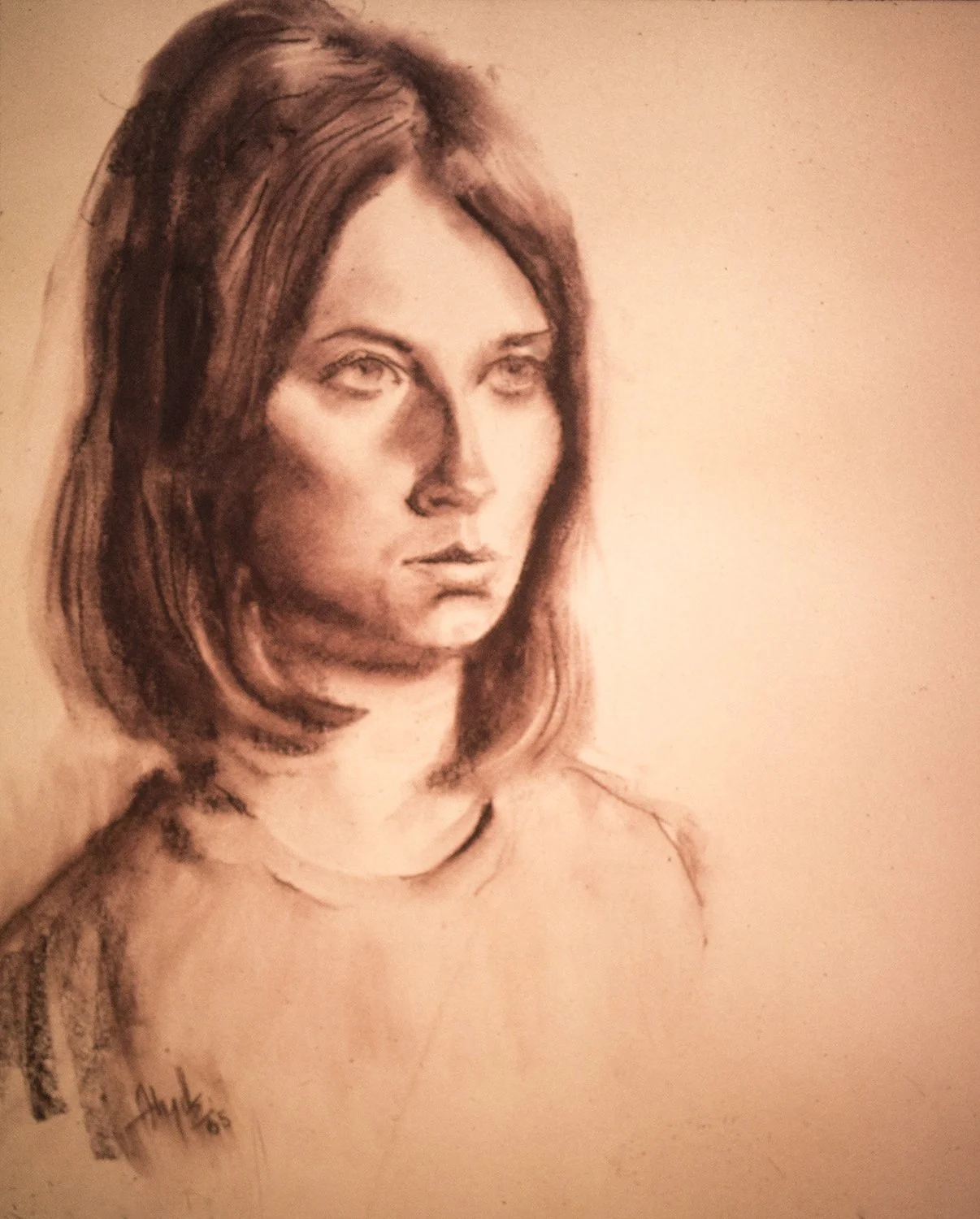 Bozena Woycheck, Charcoal on Paper, c1965