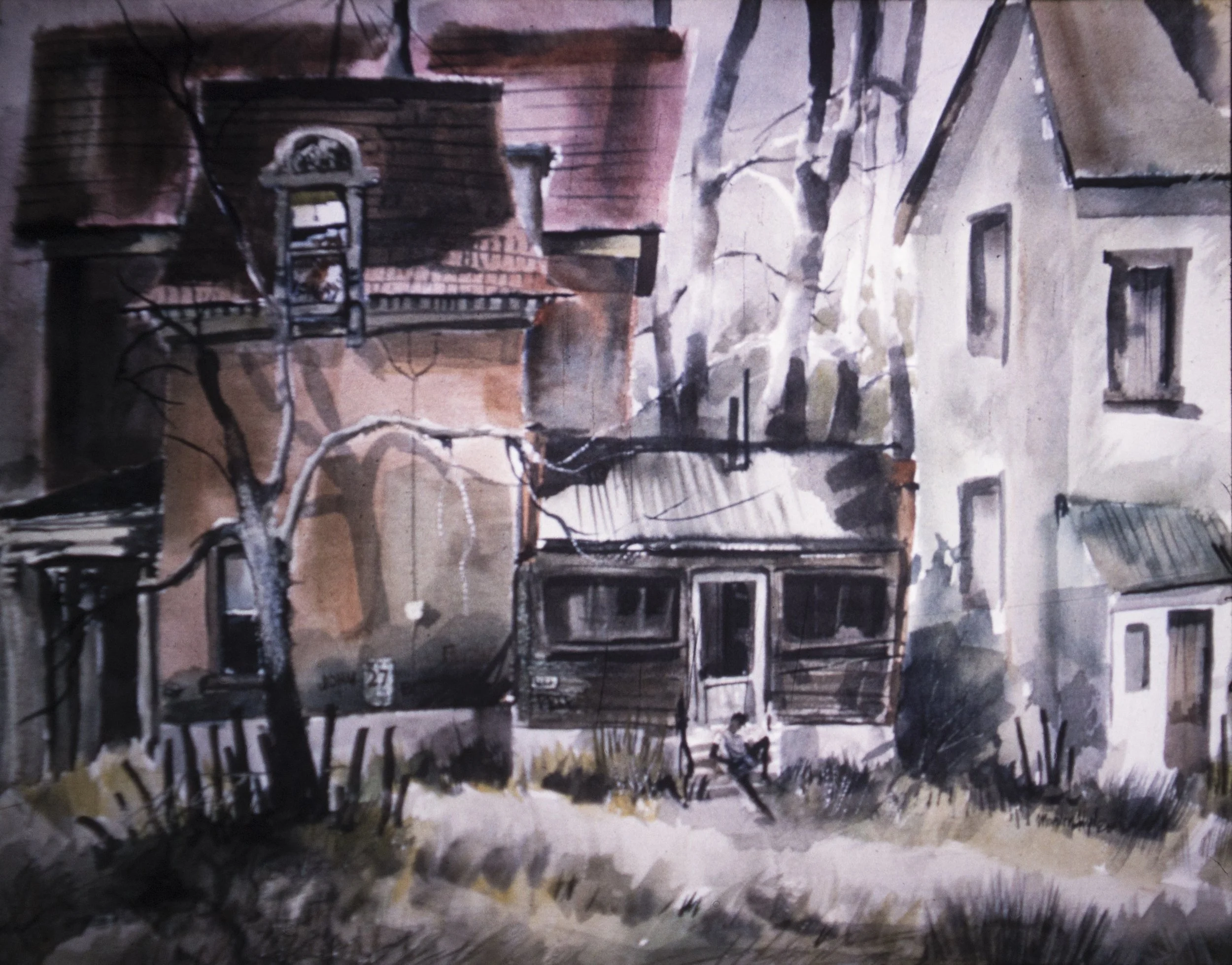 The Red House, Watercolor, c 1966