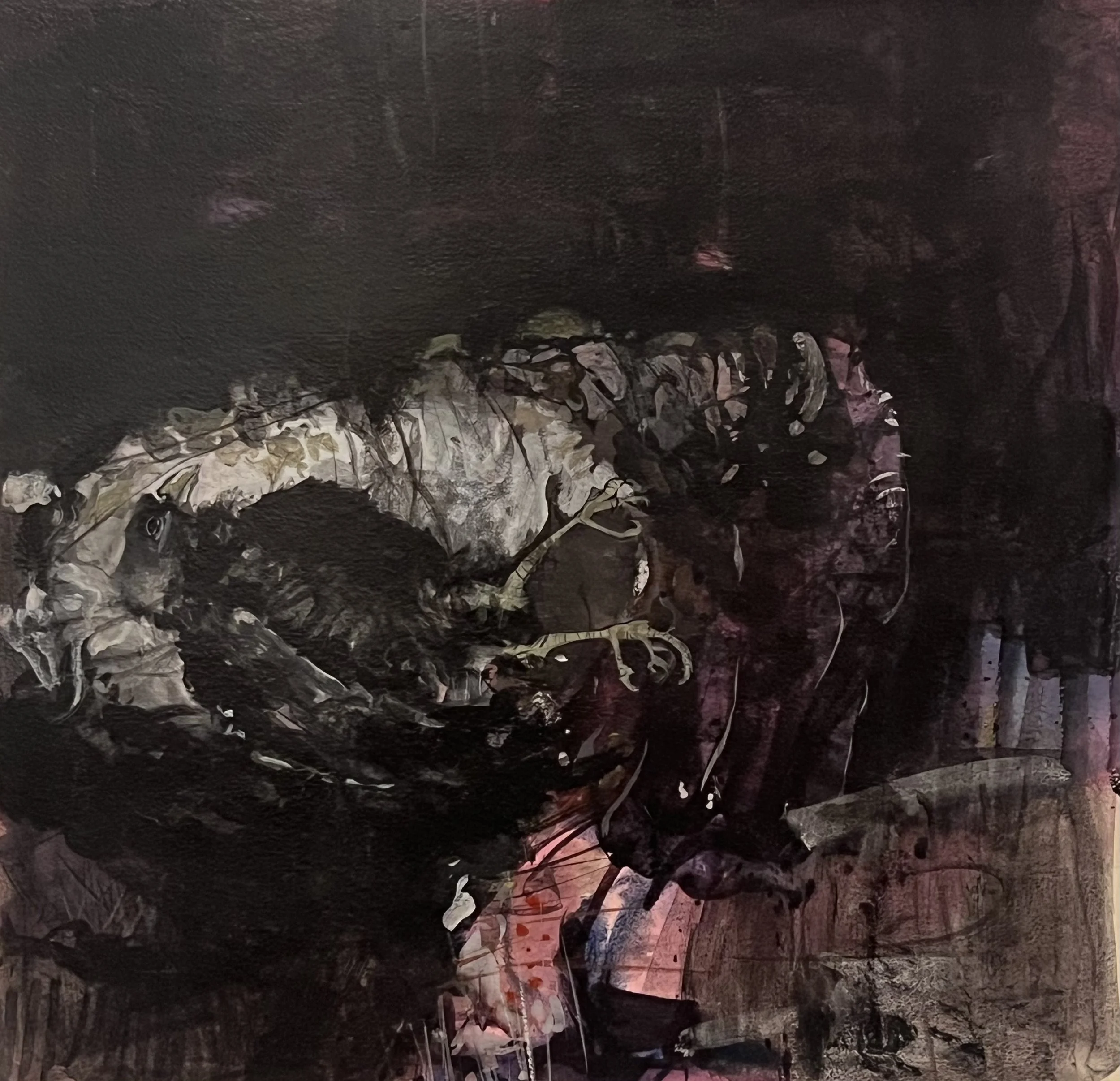 Bird Grave, 16 x 16", Acrylic on Matboard, 1966
