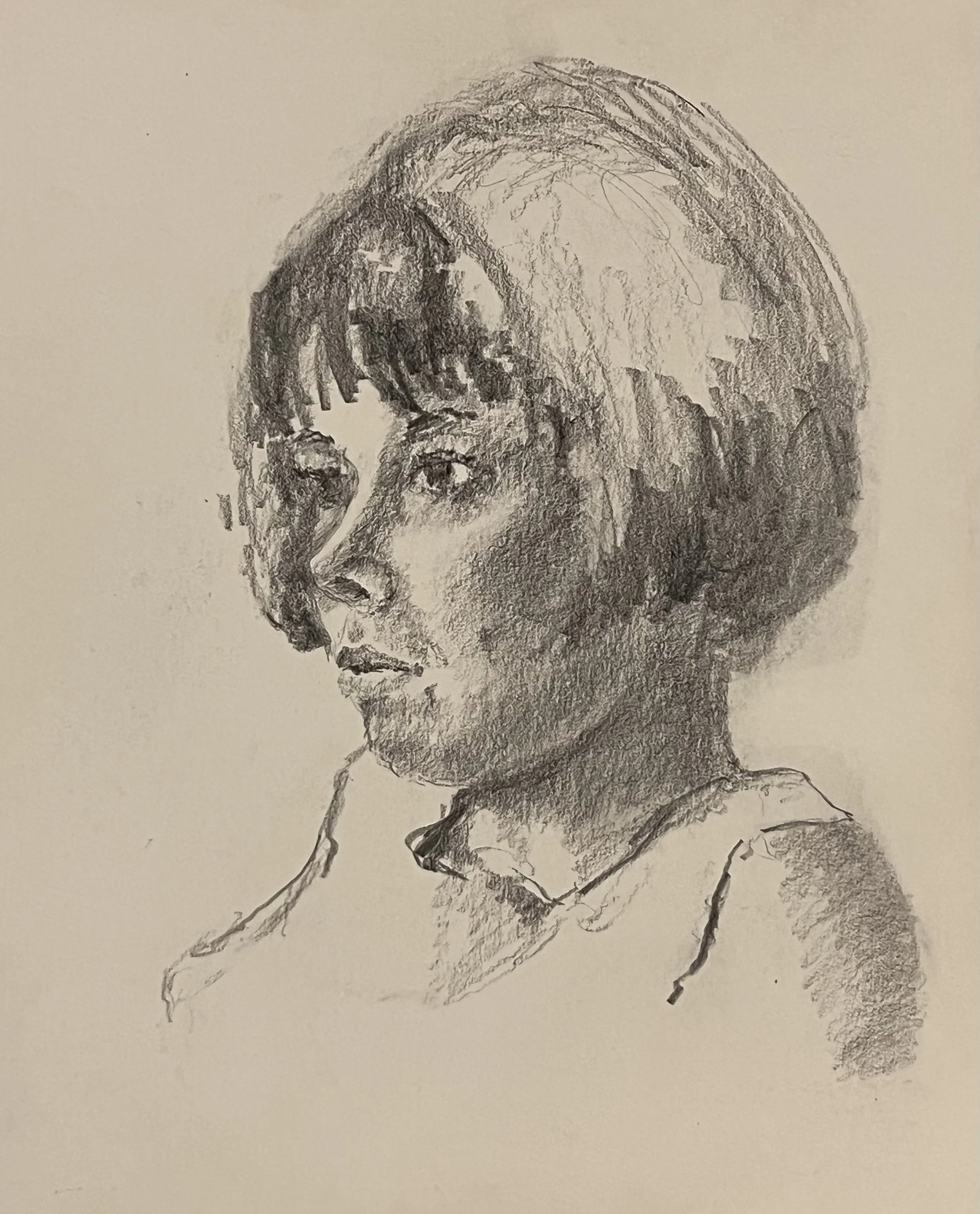Box Elder High School Student, 9 x 12", In Class Portrait Study, ca 1965