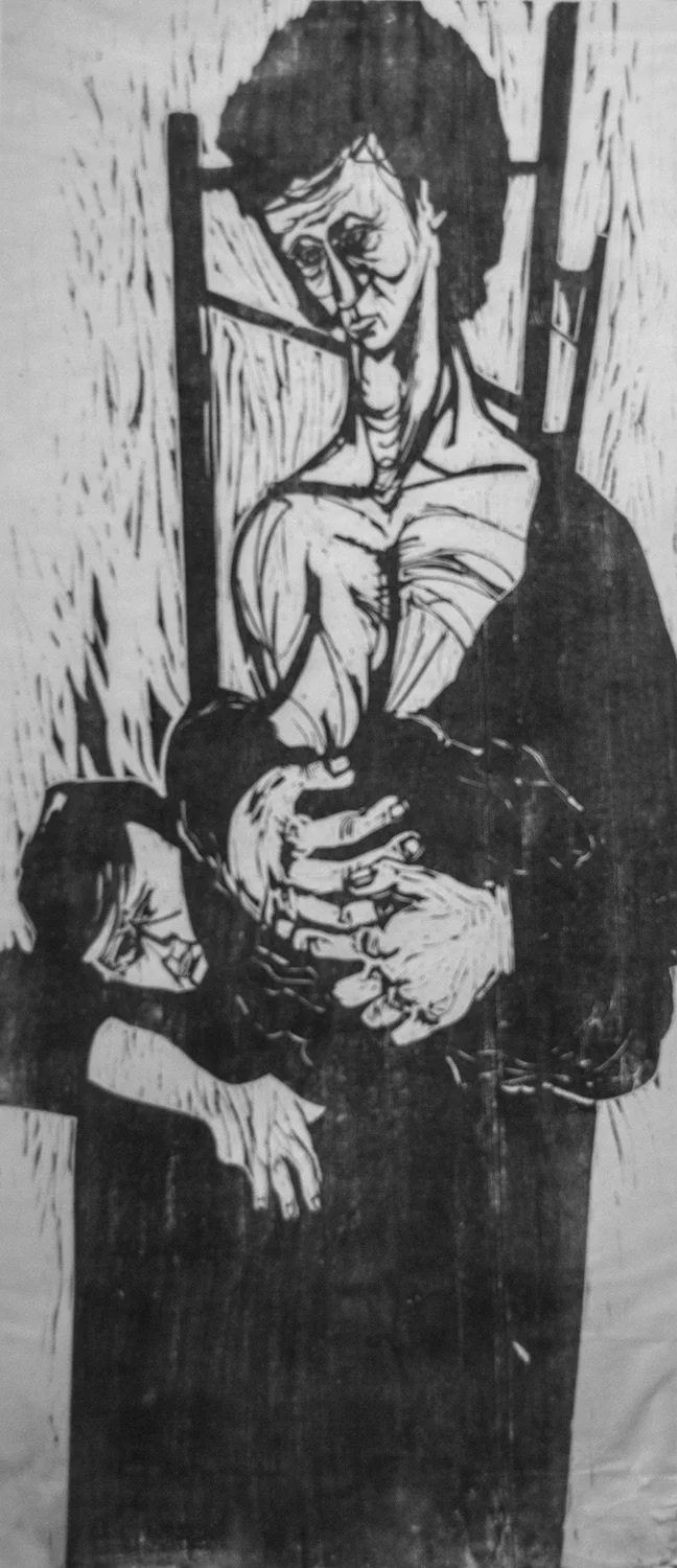 Brother, 37 x 16", Woodcut, 1964