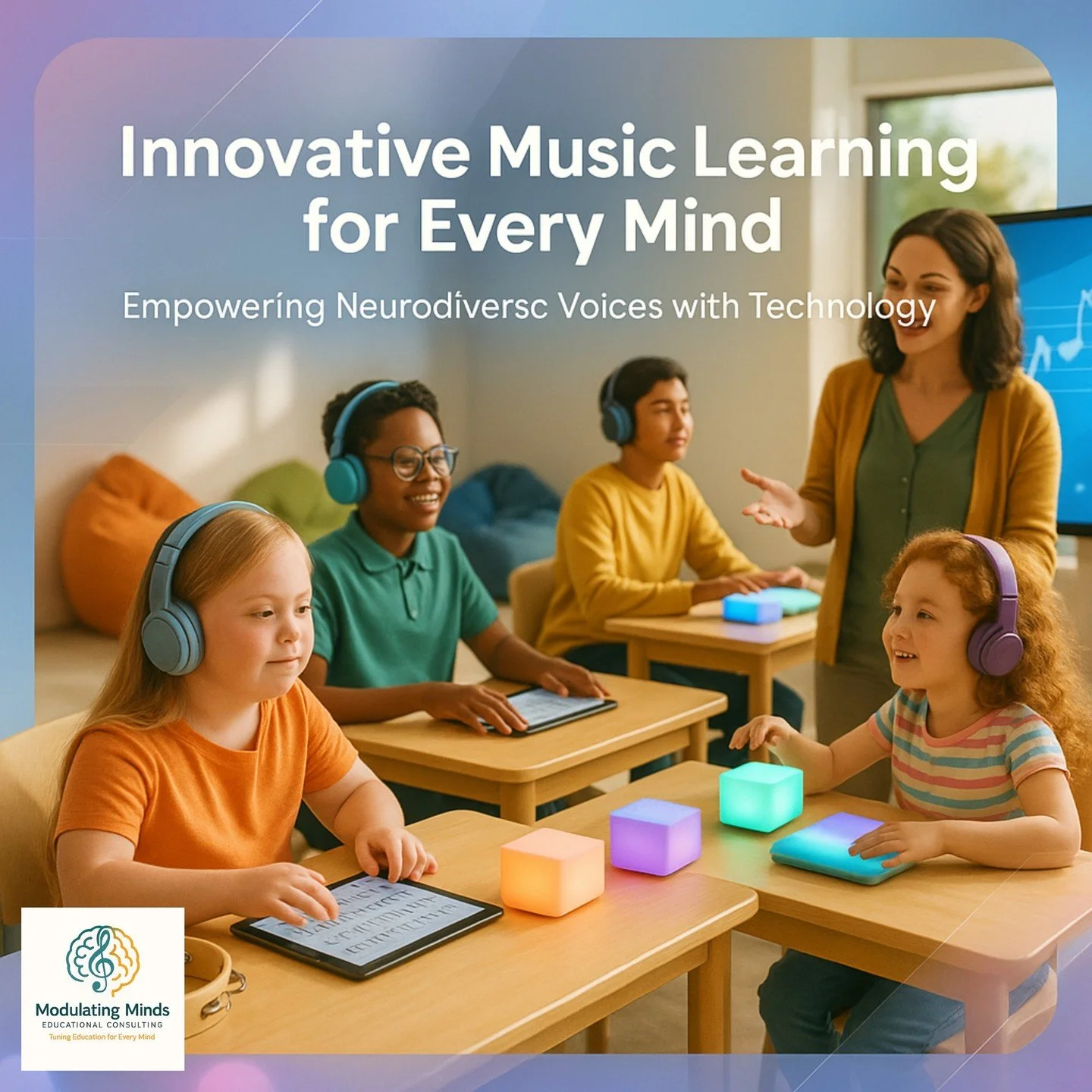 Innovative technologies, like adaptive apps and AI, personalize music education for neurodivergent learners. 🎶✨ 
These tools cater to diverse learning styles, fostering engagement and improving skills.
#ModulatingMinds #inclusivemusiceducation #mu
