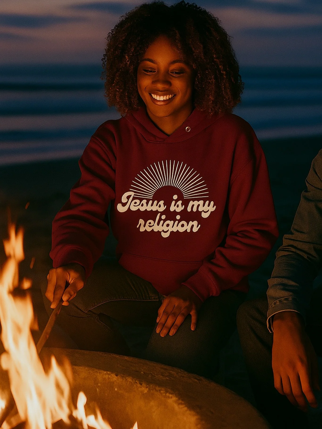 🔥 Golden evenings, good friends, and faith that never fades.
This isn&rsquo;t just a hoodie &mdash; it&rsquo;s a reminder that what we believe is more than a Sunday thing.

✨ Shop the Jesus Is My Religion collection &rarr; [jesusismyreligion.com]
#J
