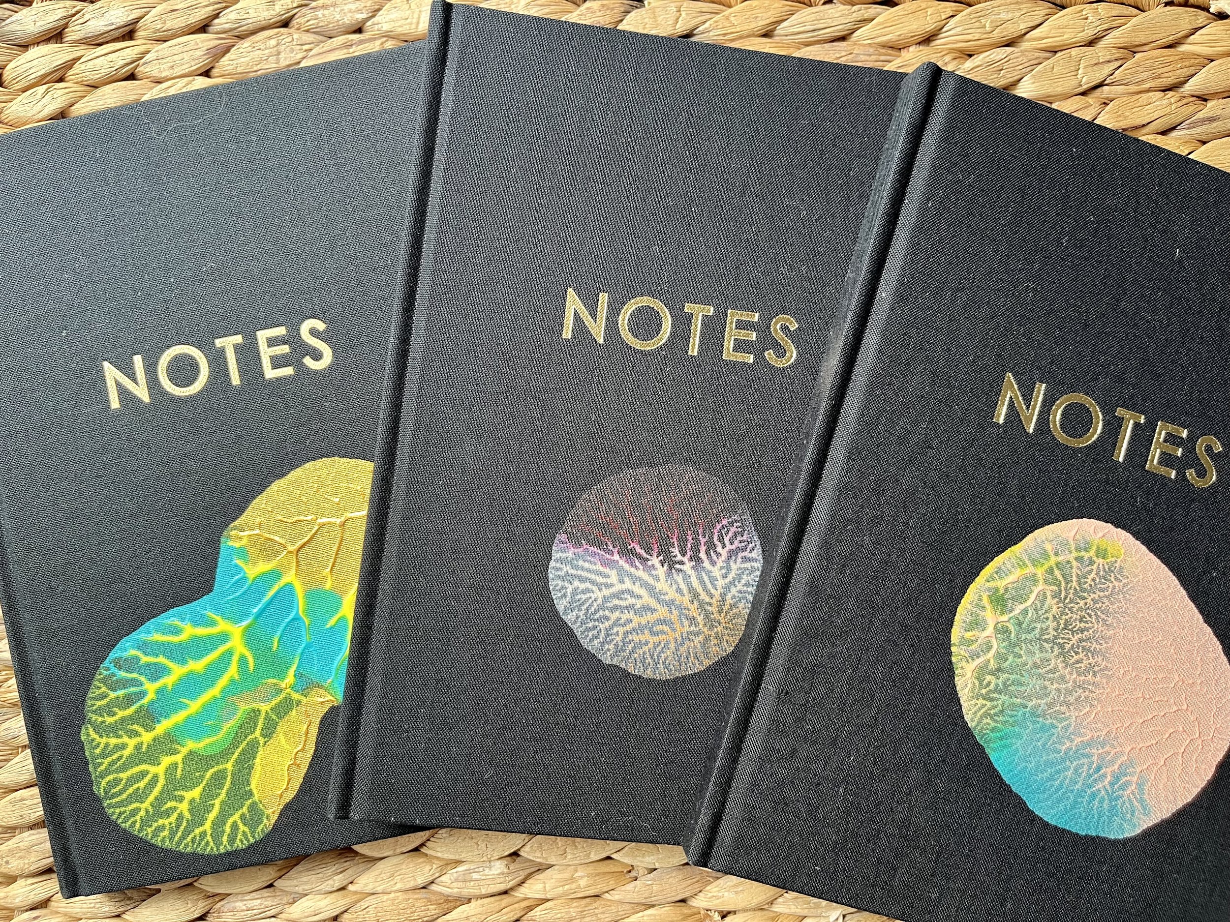A5 Black fabric Note Book - Hand Painted Original