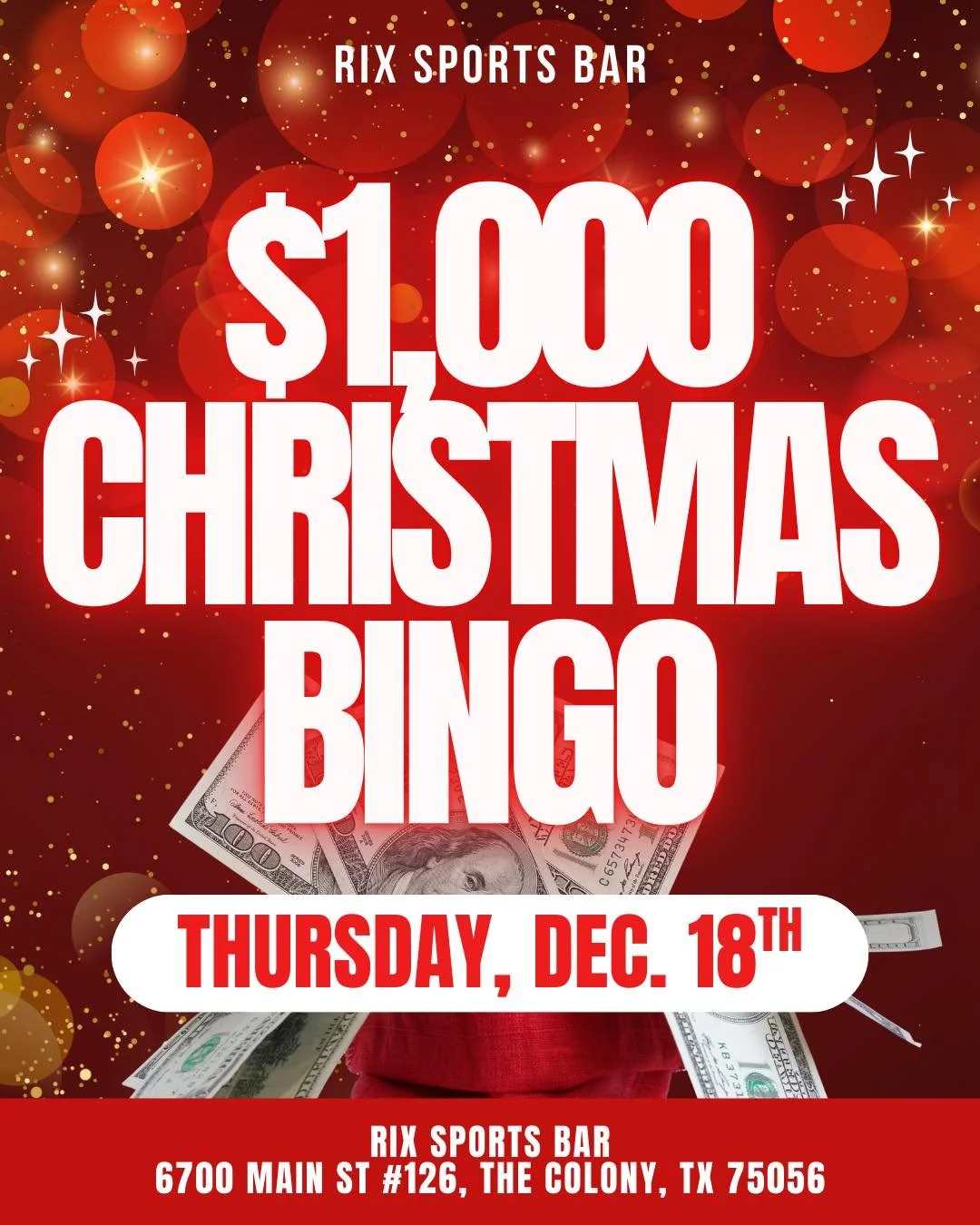 It&rsquo;s the most wonderful time to win 💰 $1,000 BINGO happens this Thursday! 

🎟️ Ticket sales start at 8pm 

🍺 DRINK SPECIALS: 🍺

$3 Shiner and Dallas Blonde 
$3.50 Deep Eddy (any flavor) 
$4.50 Titos 

🎤 Stay for karaoke after at 10pm! 🎶