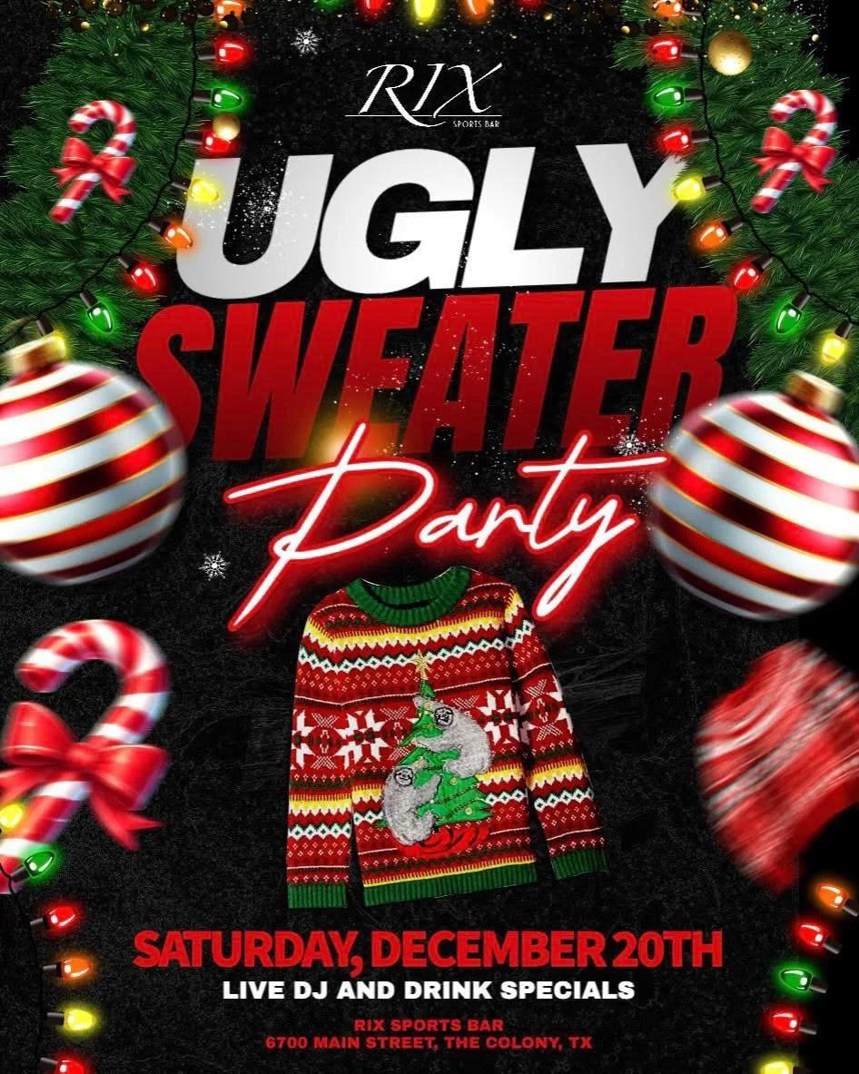 🍕 FREE PIZZA 🍕 It&rsquo;s our way of saying THANK YOU! 🎉 

Join us this Saturday for our Customer Appreciation + Ugly Sweater Party 🧁🎄 

🍕 Free pizza by the slice from 7&ndash;10 PM 
🎧 Live DJ all night 
🍹 Drink specials that&rsquo;ll keep th