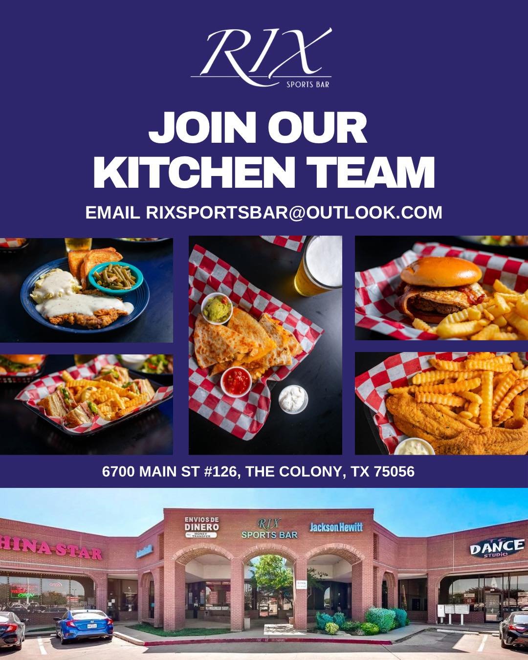 NOW HIRING! 🔥 Join our kitchen crew! We&rsquo;re hiring cooks who love great food and good vibes. Apply today by emailing rixsportsbar@outlook.com.