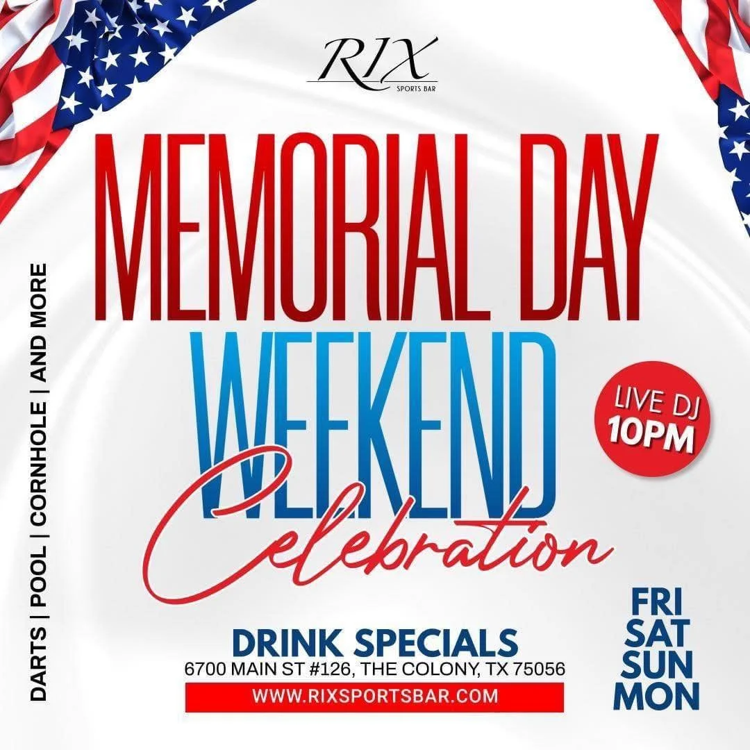 Memorial Day weekend continues! 🇺🇸
Live DJ tonight + drink specials all weekend long and through Monday! 🍹🎶
