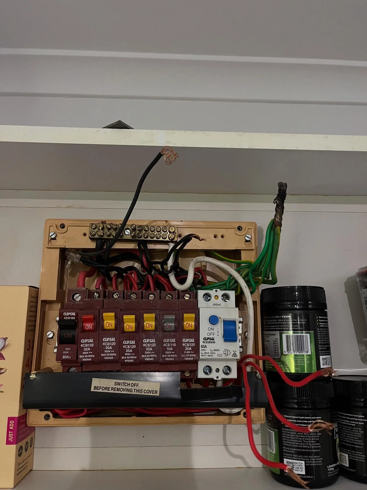Emergency call out this morning for a tripping rcd protecting 3 power circuits. 🚨 Fault deemed to be an A/C split system bringing the circuit down. Throughout our investigation we found this absolute ripper of an earth not taped up surrounded by liv