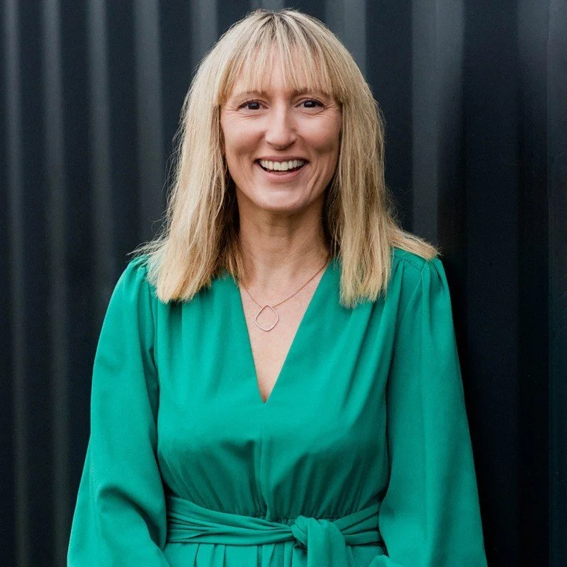 Maddy Cooper, Founder, Flourish in a green dress