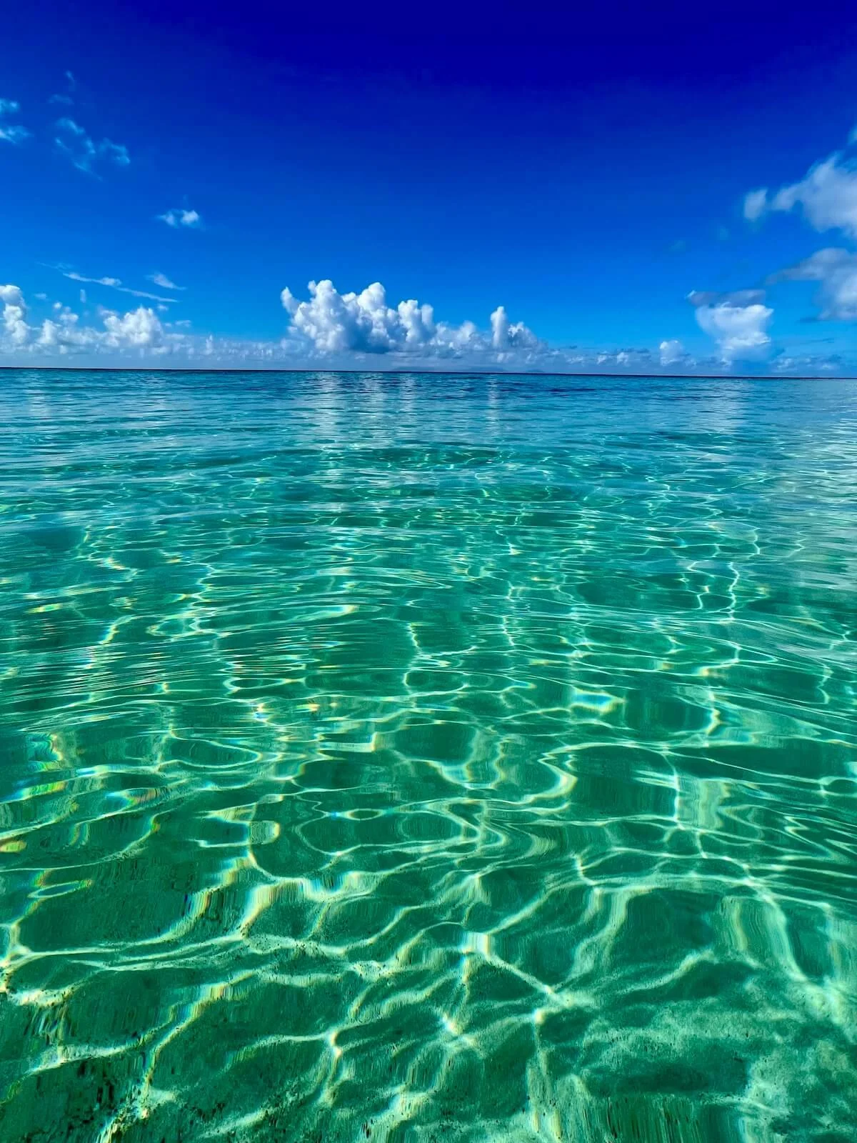Crystal clear turquoise waters with views across to Montserrat in Antigua