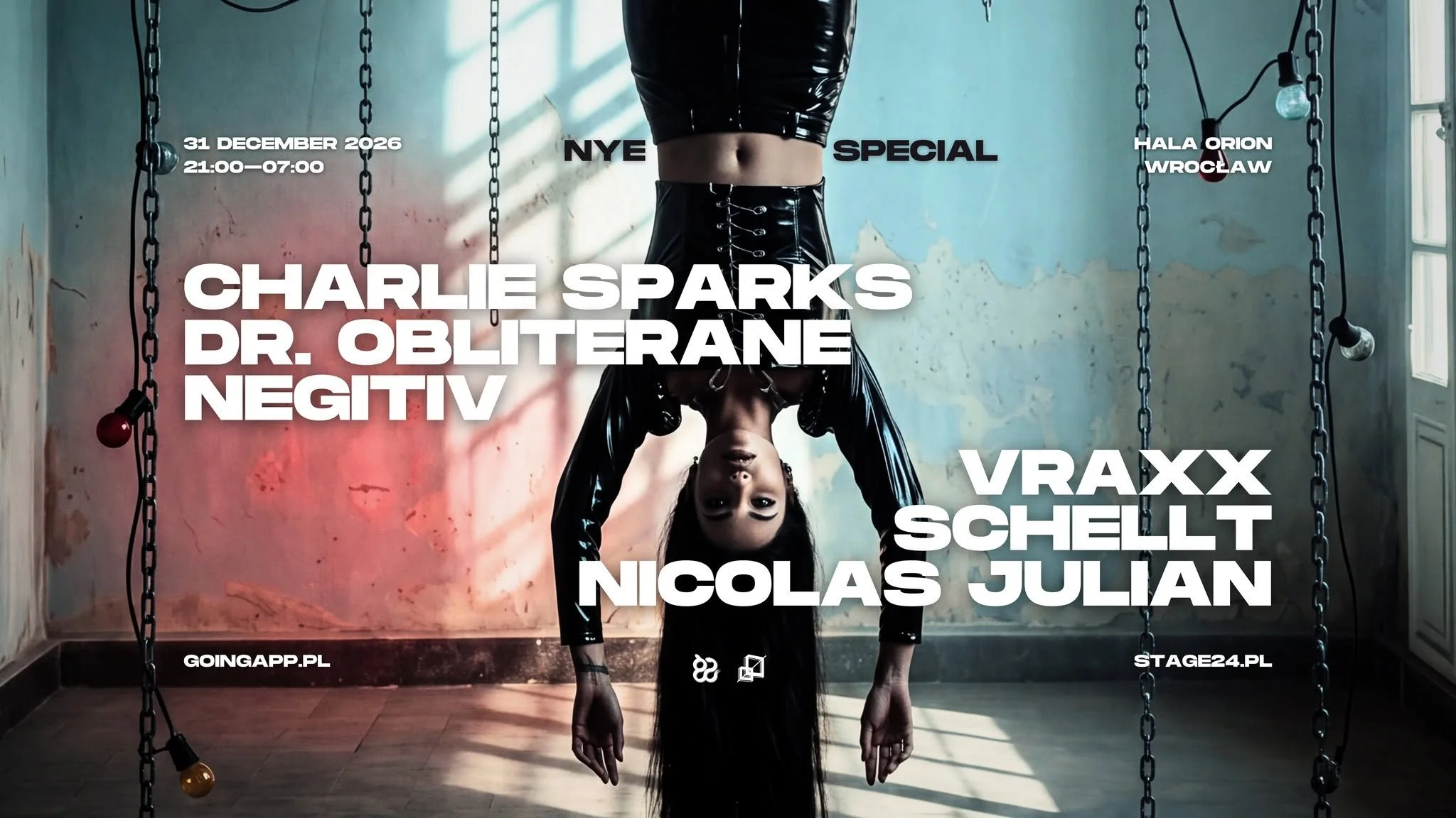 SCHISSMA x CIAŁO: NYE SPECIAL (WROCŁAW) – 31.12.2026 | NICOLAS JULIAN, CHARLIE SPARKS, NEGITIV, DR. OBLITERANE, SCHELLT, VRAXX