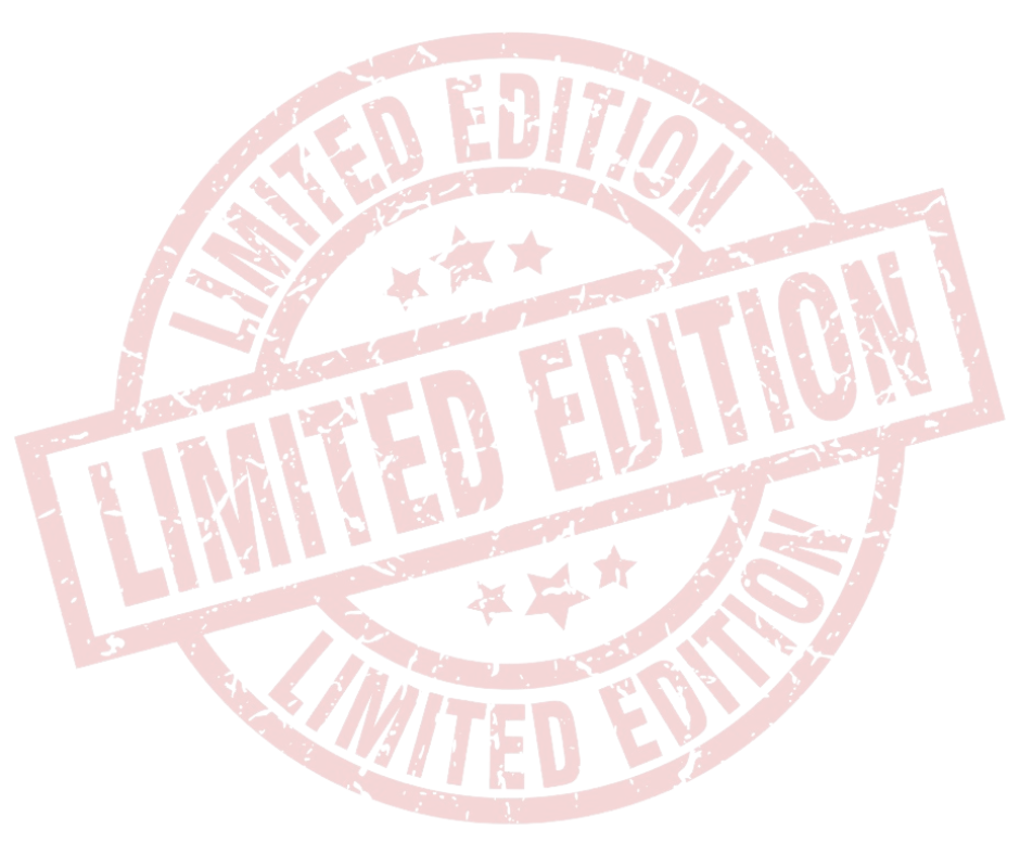 Red stamp-style graphic with the words "Limited Edition" written three times, encircling the phrase "Limited Edition" crossed out in the center.