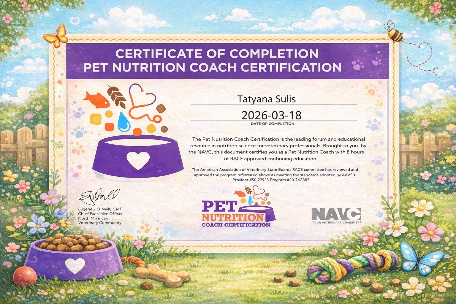 Canine Karma Training NJ Earns NAVC Pet Nutrition Coach Certification