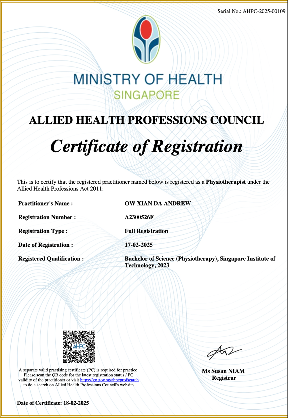 Certification