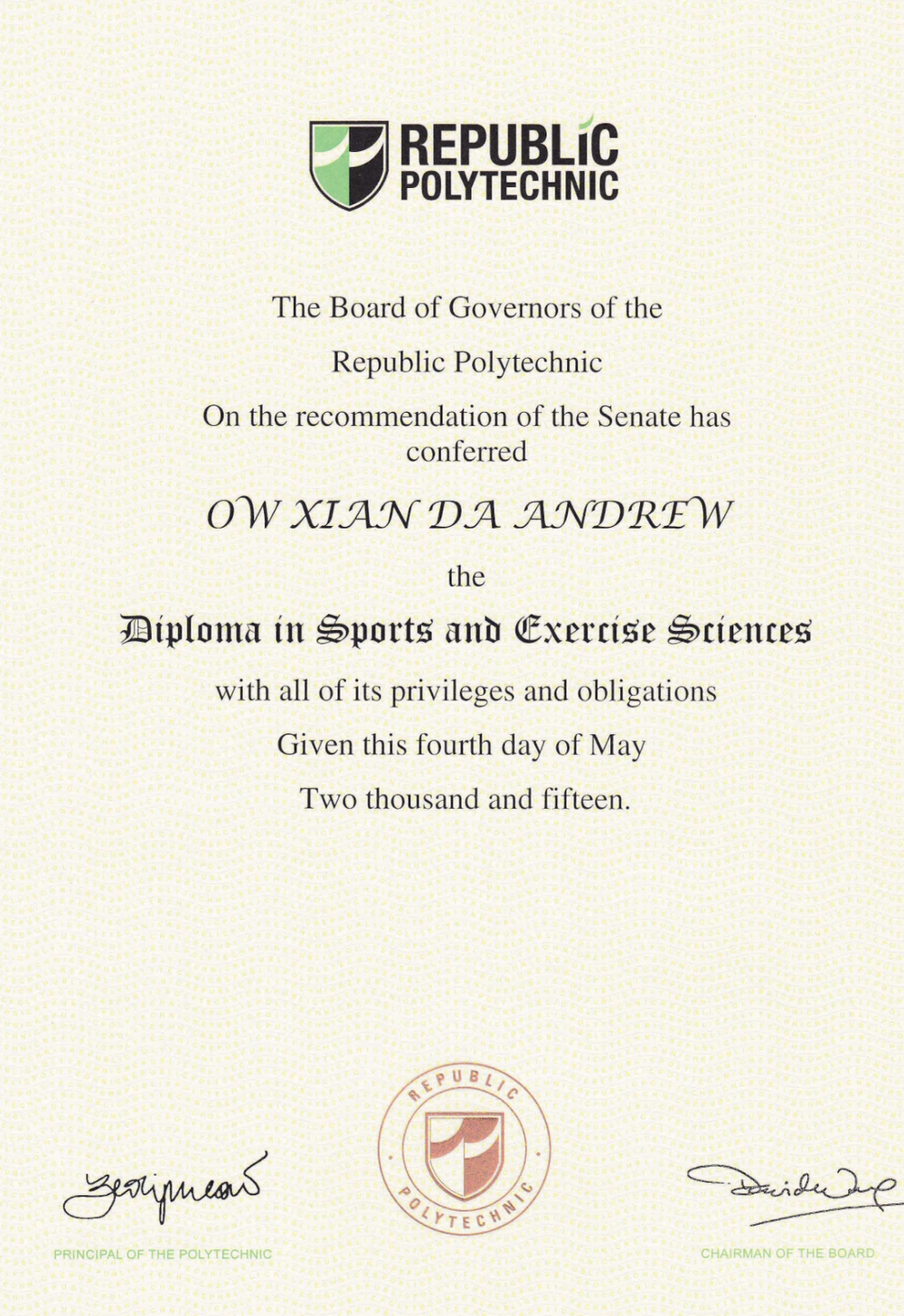 Certification