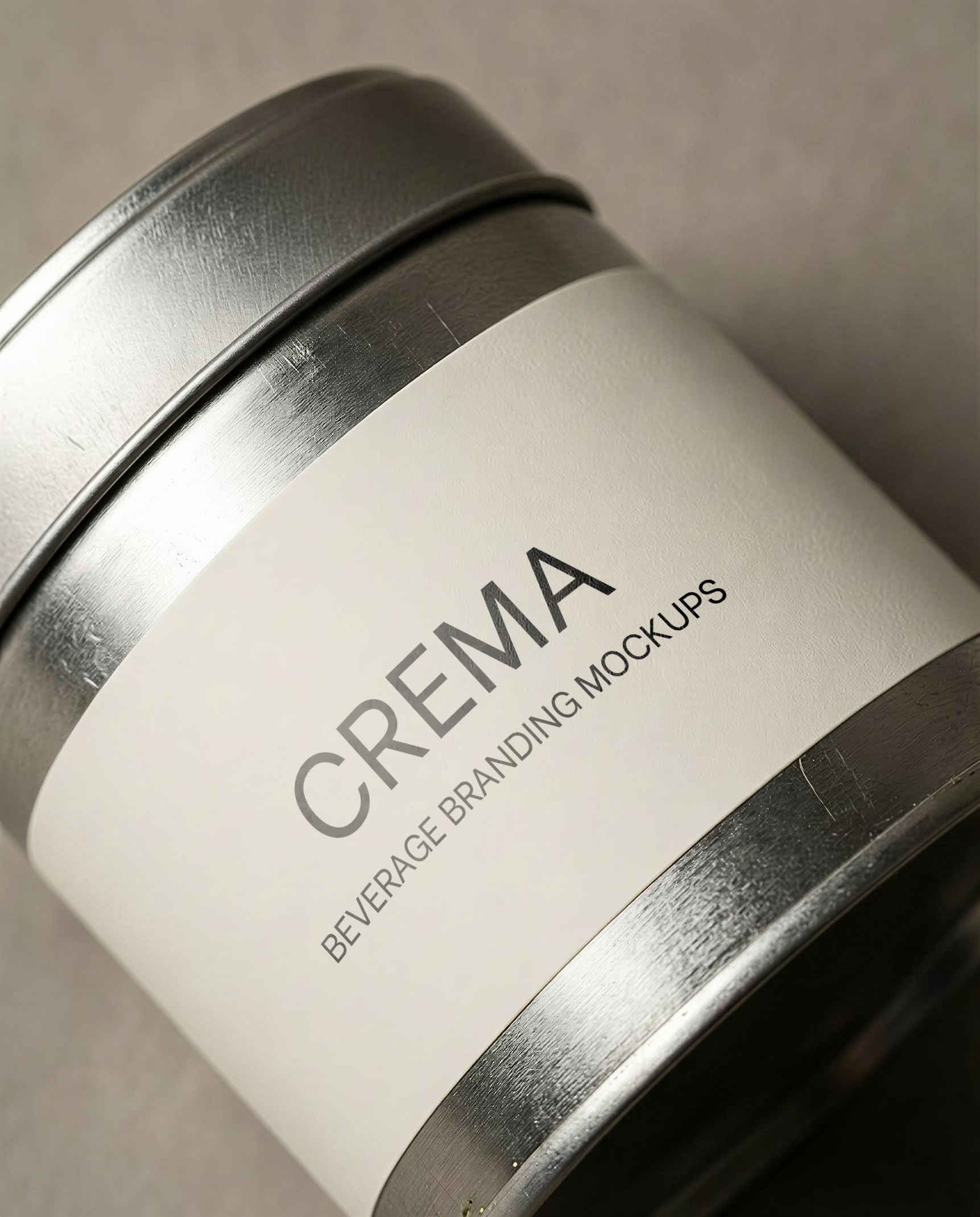Crema | Metal Tin Label Mockup