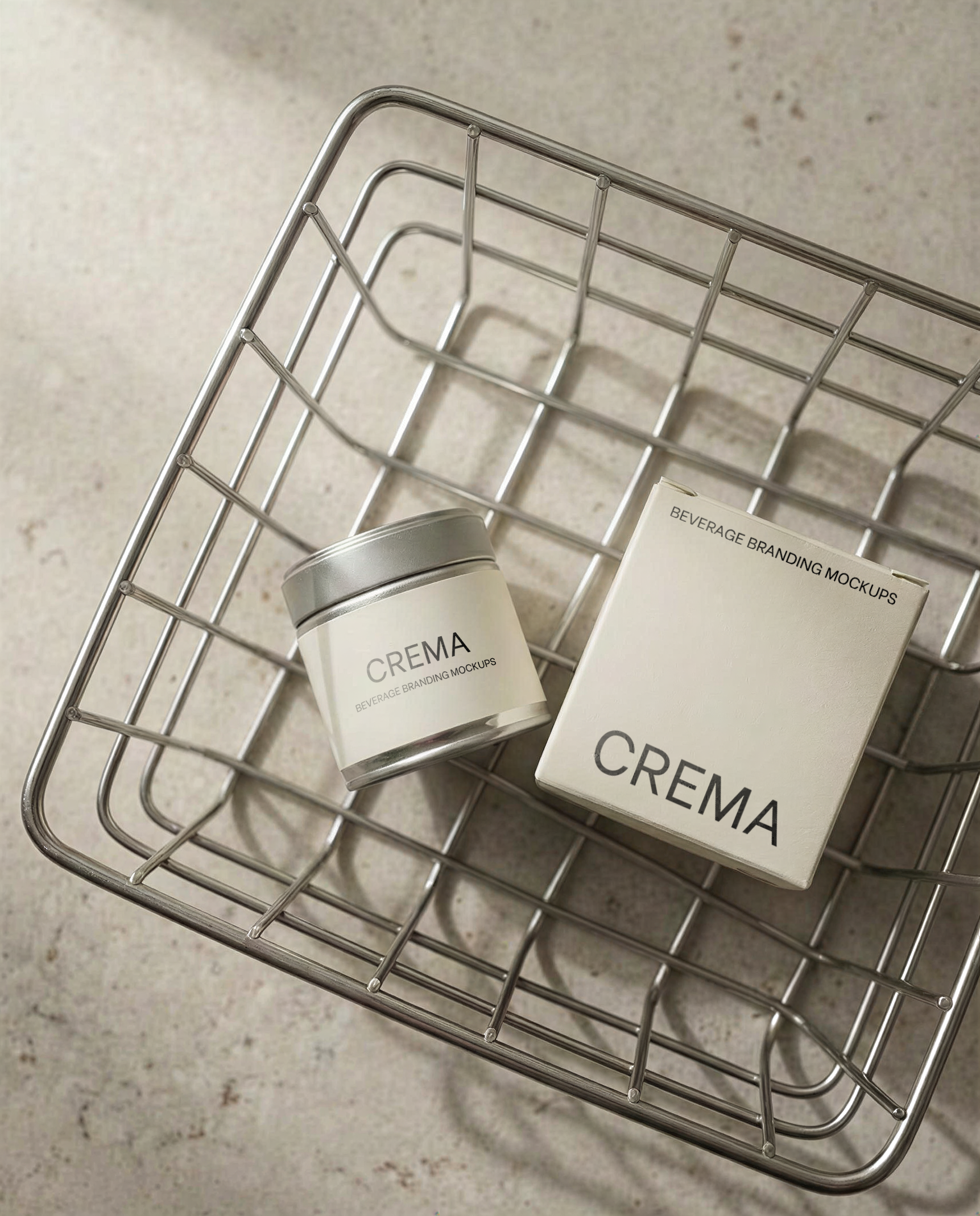 Crema | Metal Tin and Box Lifestyle Mockup