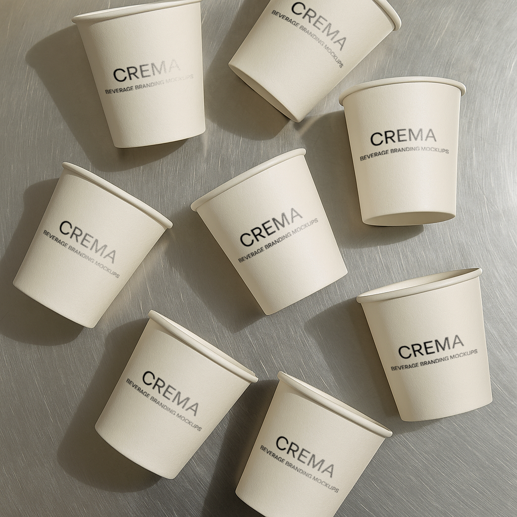 Crema | Paper Cup Flat Lay Mockup