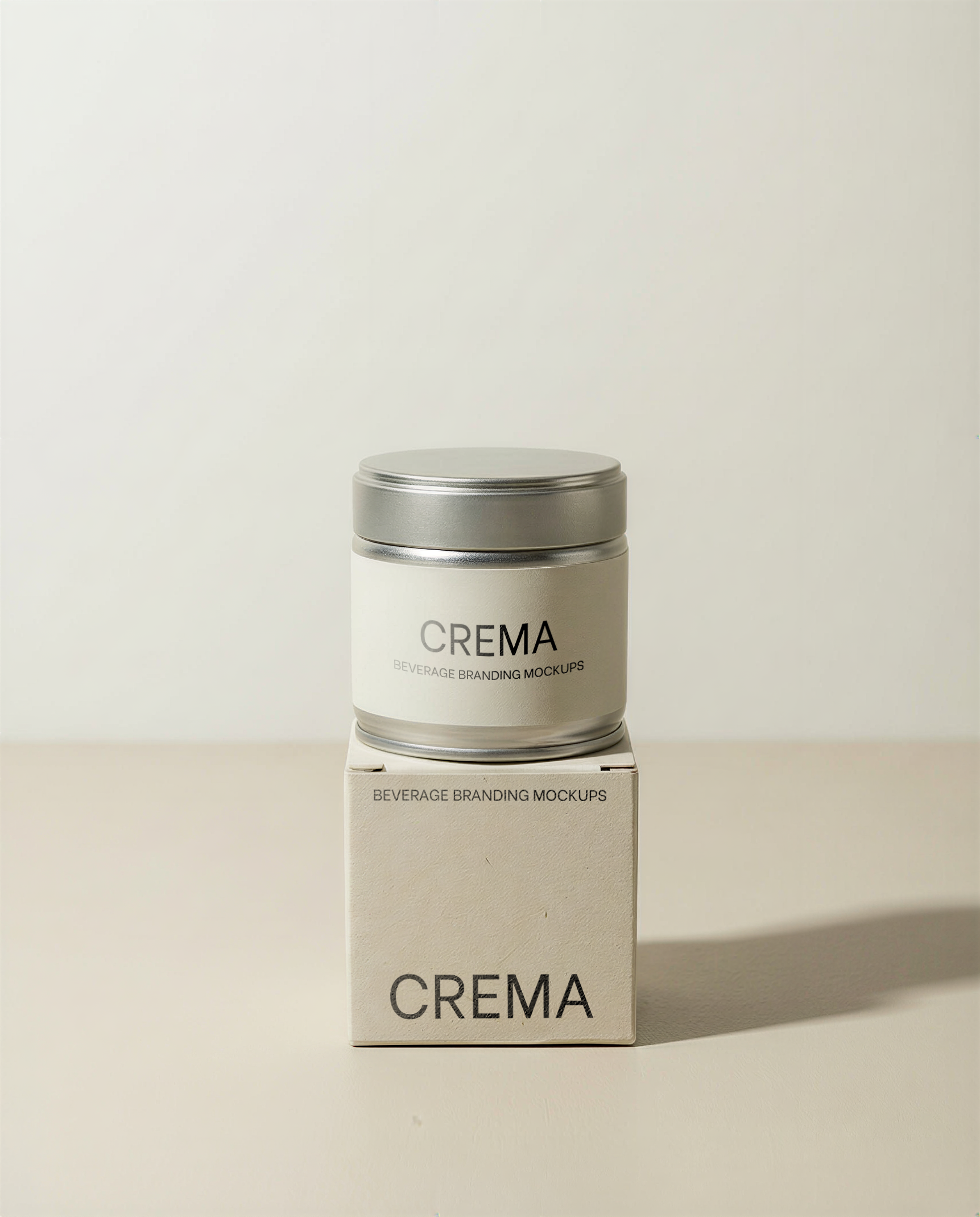 Crema | Metal Tin with Box Mockup