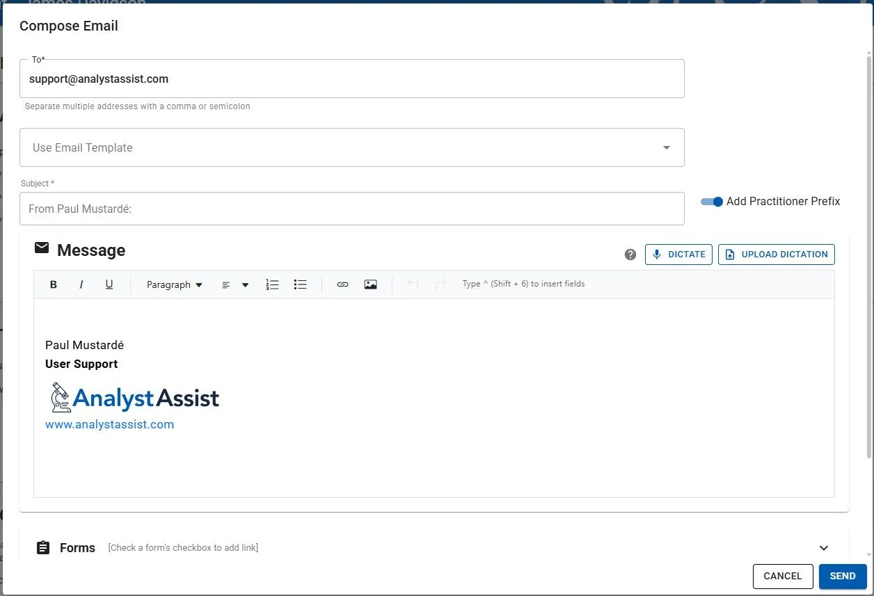 Compose Email window