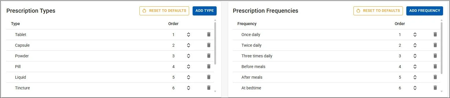prescription options