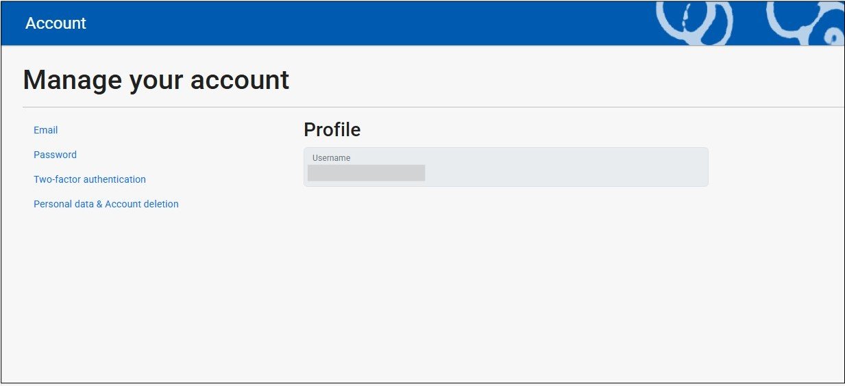 account screen
