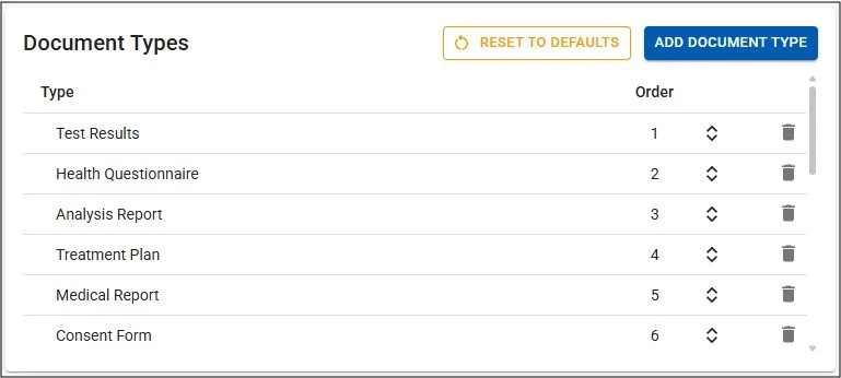 settings document types table