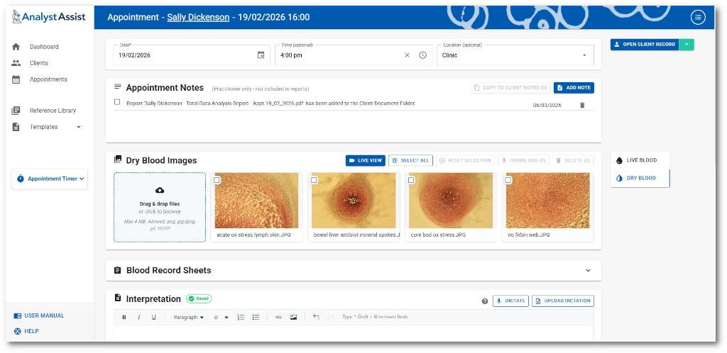 analystassist appointment page