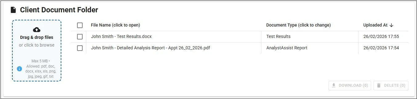 client document folder