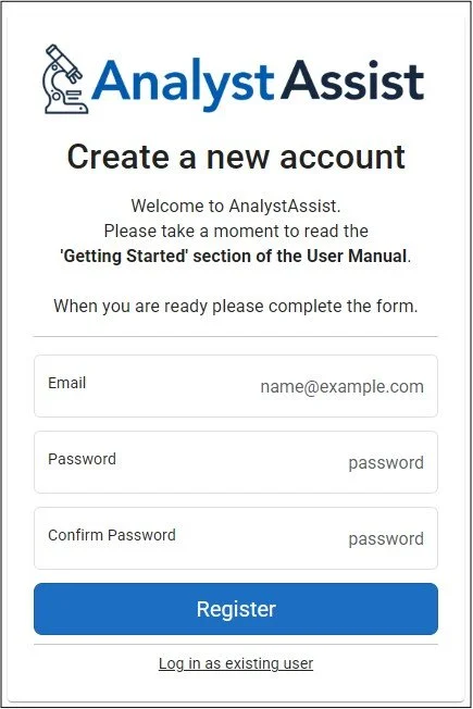 analystassist register new account