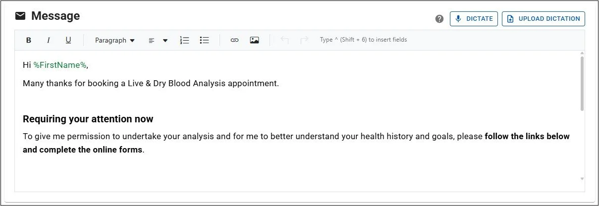 dictation rich text editor
