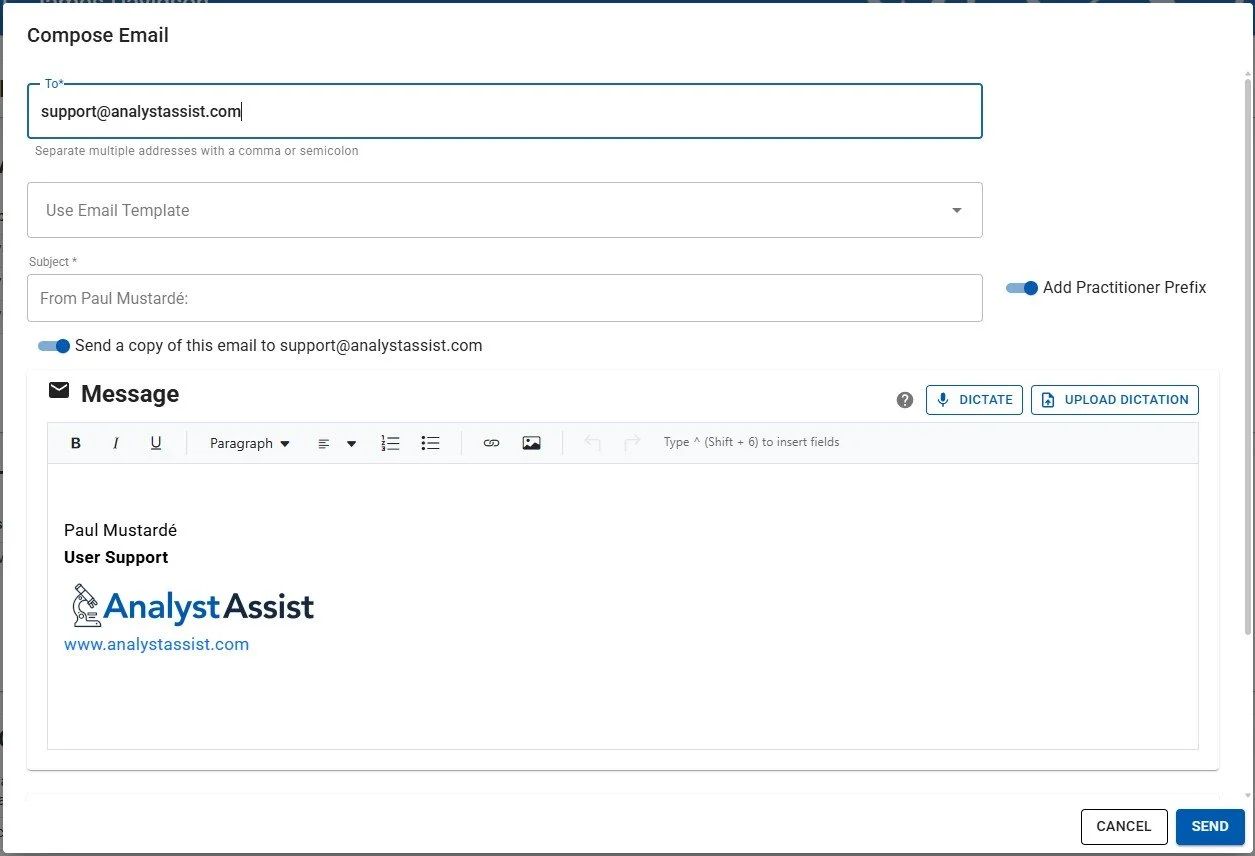 Compose Email dialog