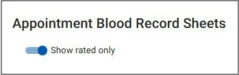 blood   record sheet view