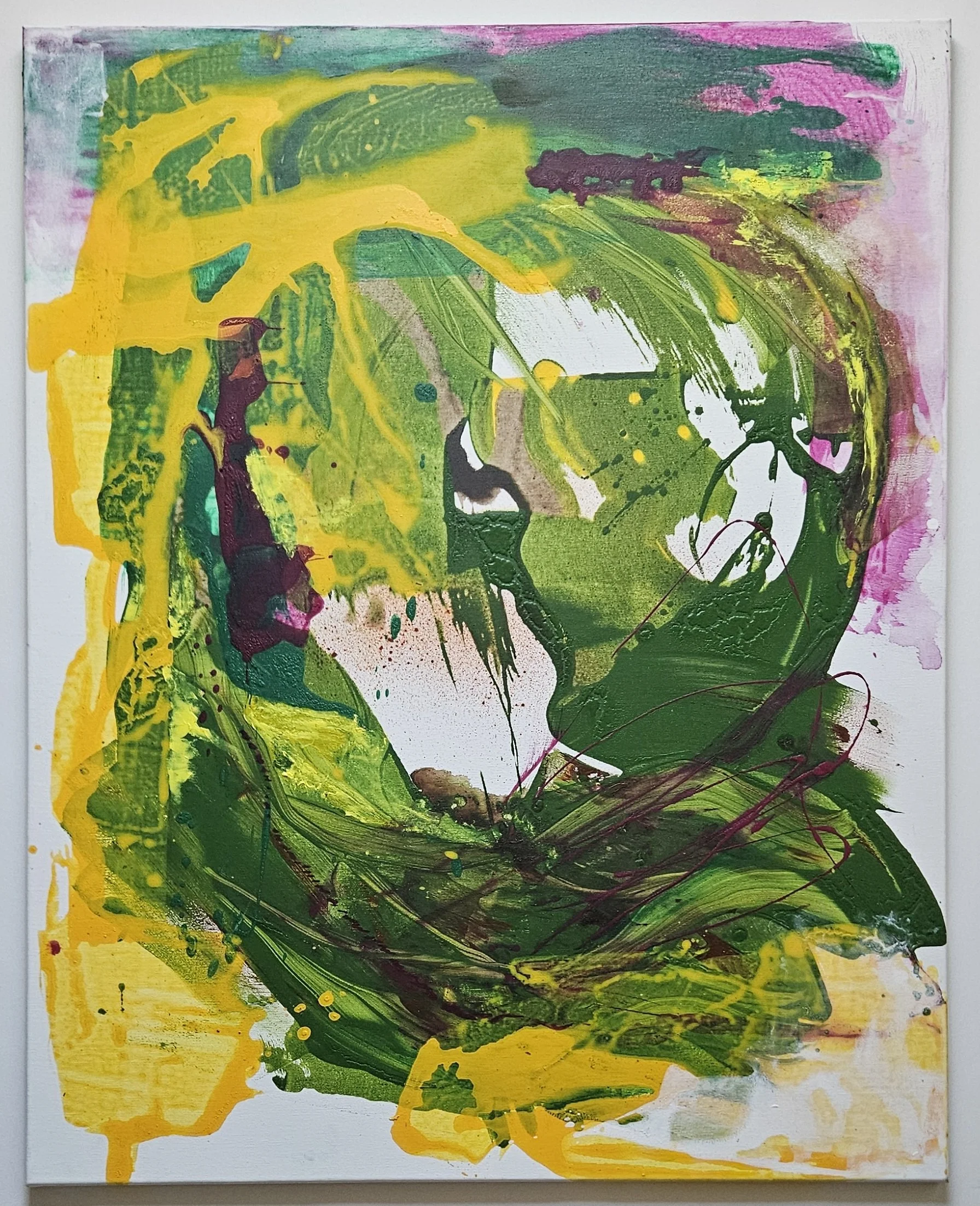 "Farbreflexe einer Landschaft I"
Acryl auf Leinwand 80 x 100 cm, 05/2026
Gedicht: "Verbindung meiner Sinne"
«Nur ein kurzer Ruf,  ein Gefühl folgt der Verbindung – und ein Geruch führt mich weiter fort...»
