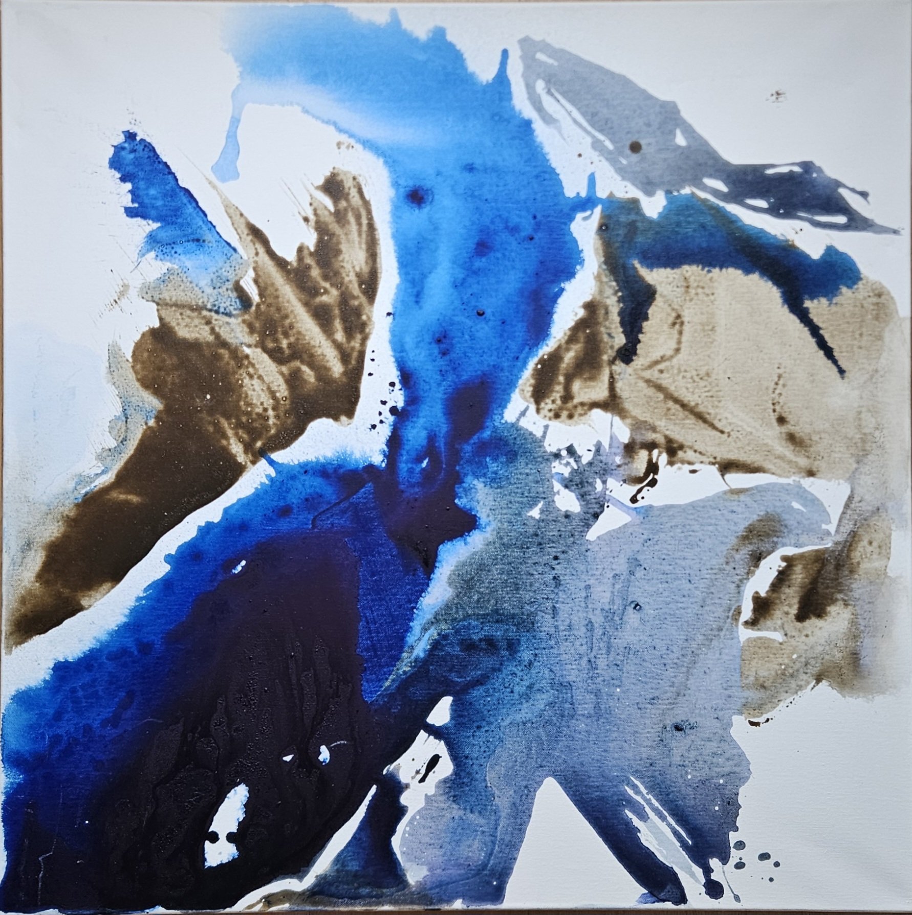 "Farbreflexe einer Landschaft III"
Acryl auf Leinwand 80 cm x 80 cm, 05/2026
Zugehöriges Gedicht: "Memento Mori"