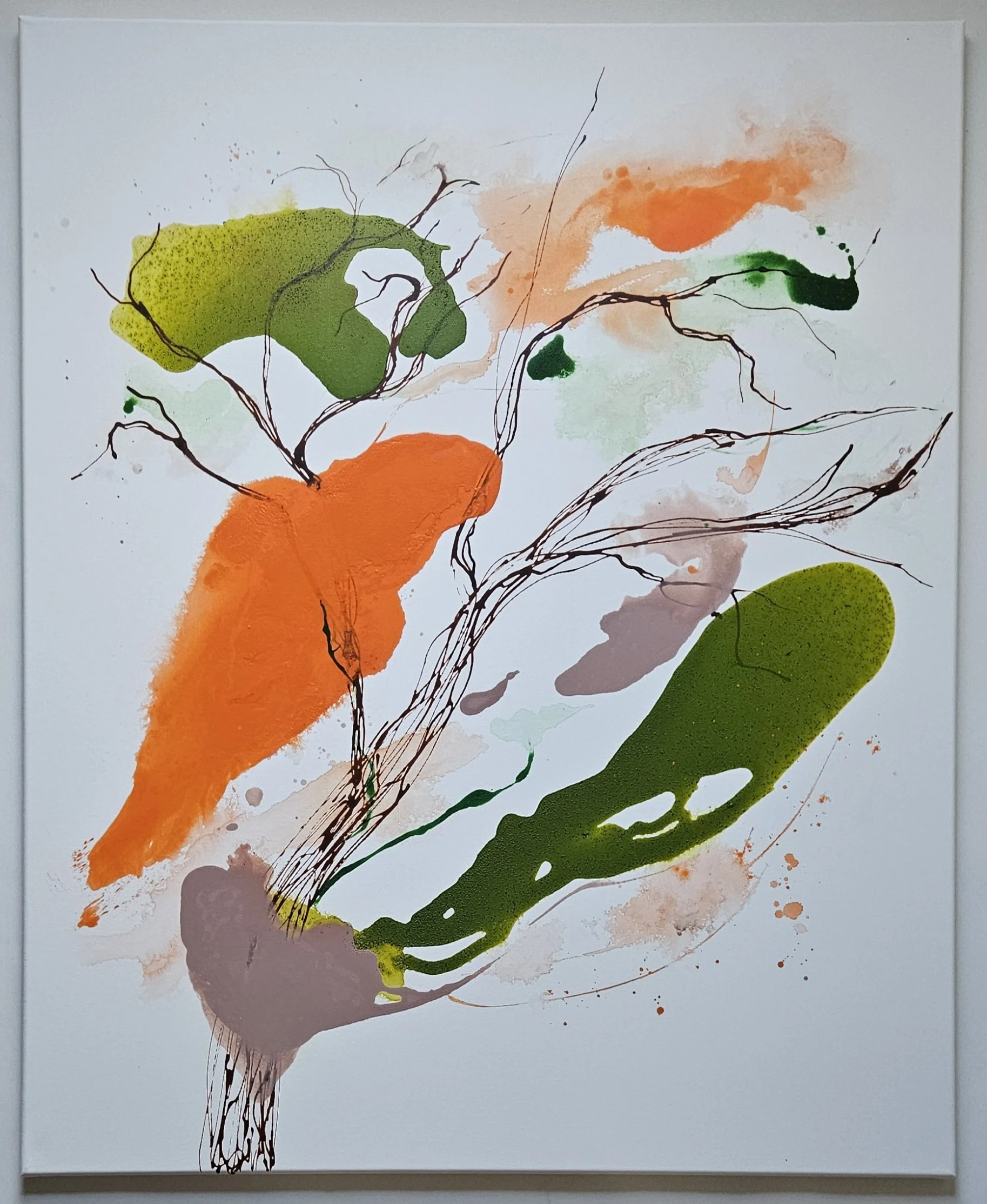 "Farbreflexe einer Landschaft XIII"
Acryl auf Leinwand 90 x 110 cm, 08/2026
Gedicht: Abendsonne