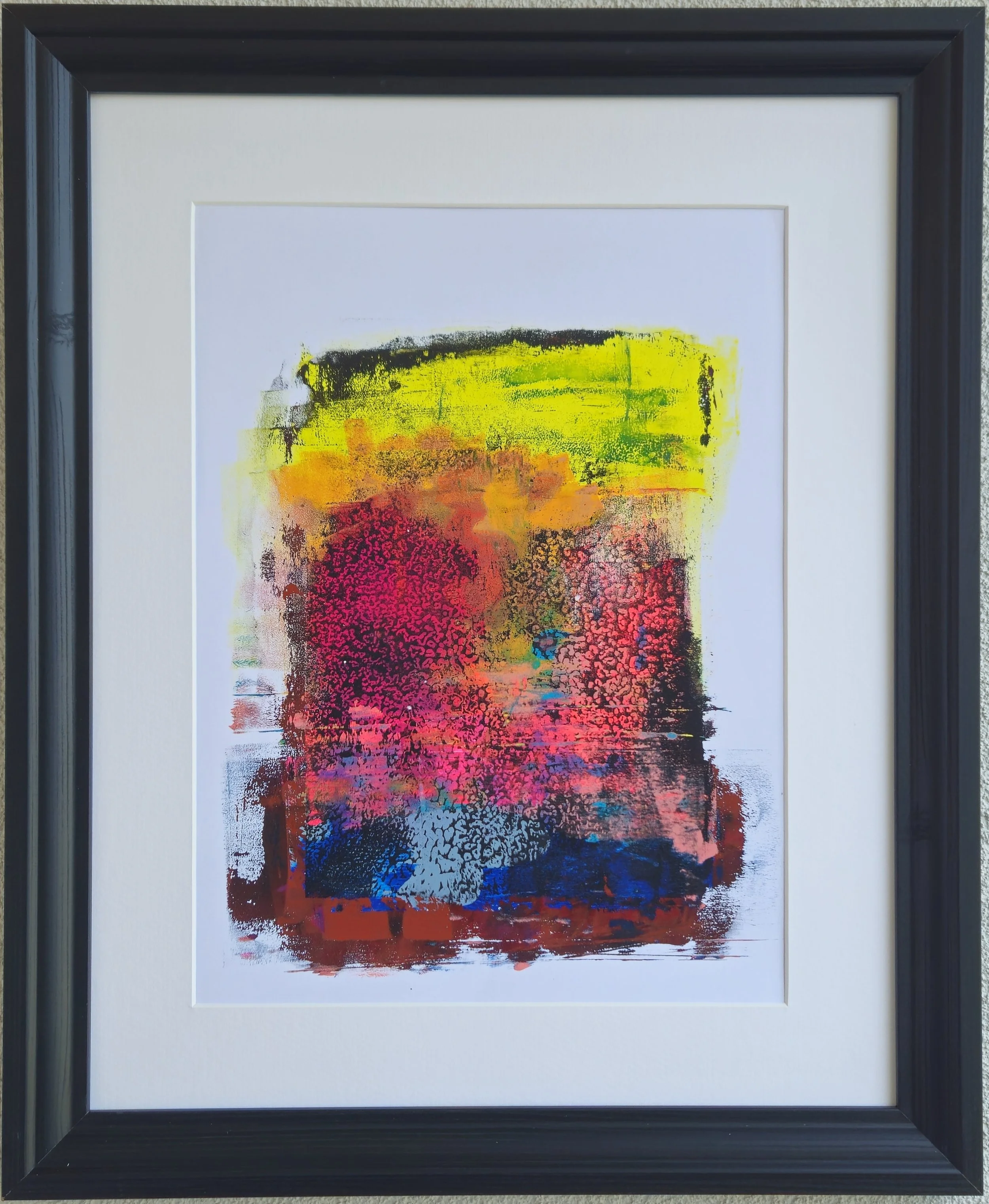 "Schichten der Erinnerung"
Acryl auf Papier A4 (gerahmt)
