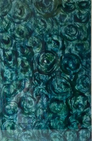Blue Spirit #1 | 30x48 | Ink on Japanese paper | Matted and framed | $1100