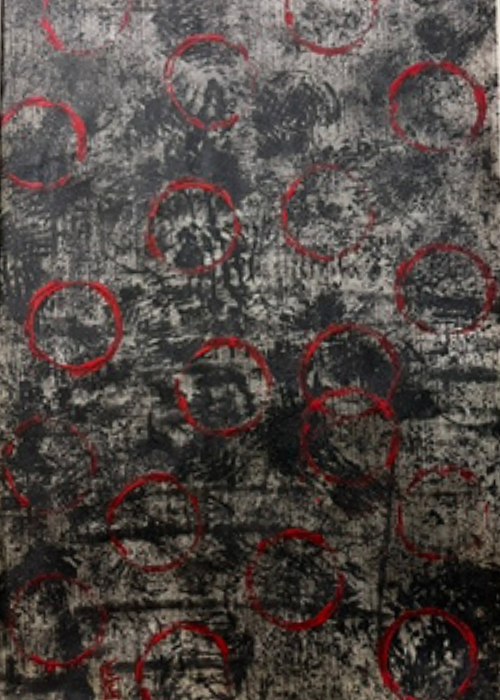 Destruction/Black Holes | Image 18x26, Matted 23x31 | Ink on Japanese paper
