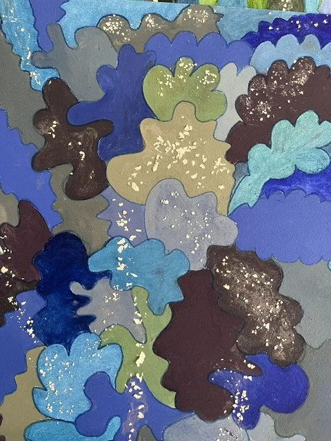 Blue Puzzle | 14x18 | Oil on Arches paper & eggshell | $350