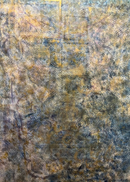 Floating Dream | 40x60 | Ink & gold leaf paint | Matted & framed | $1900